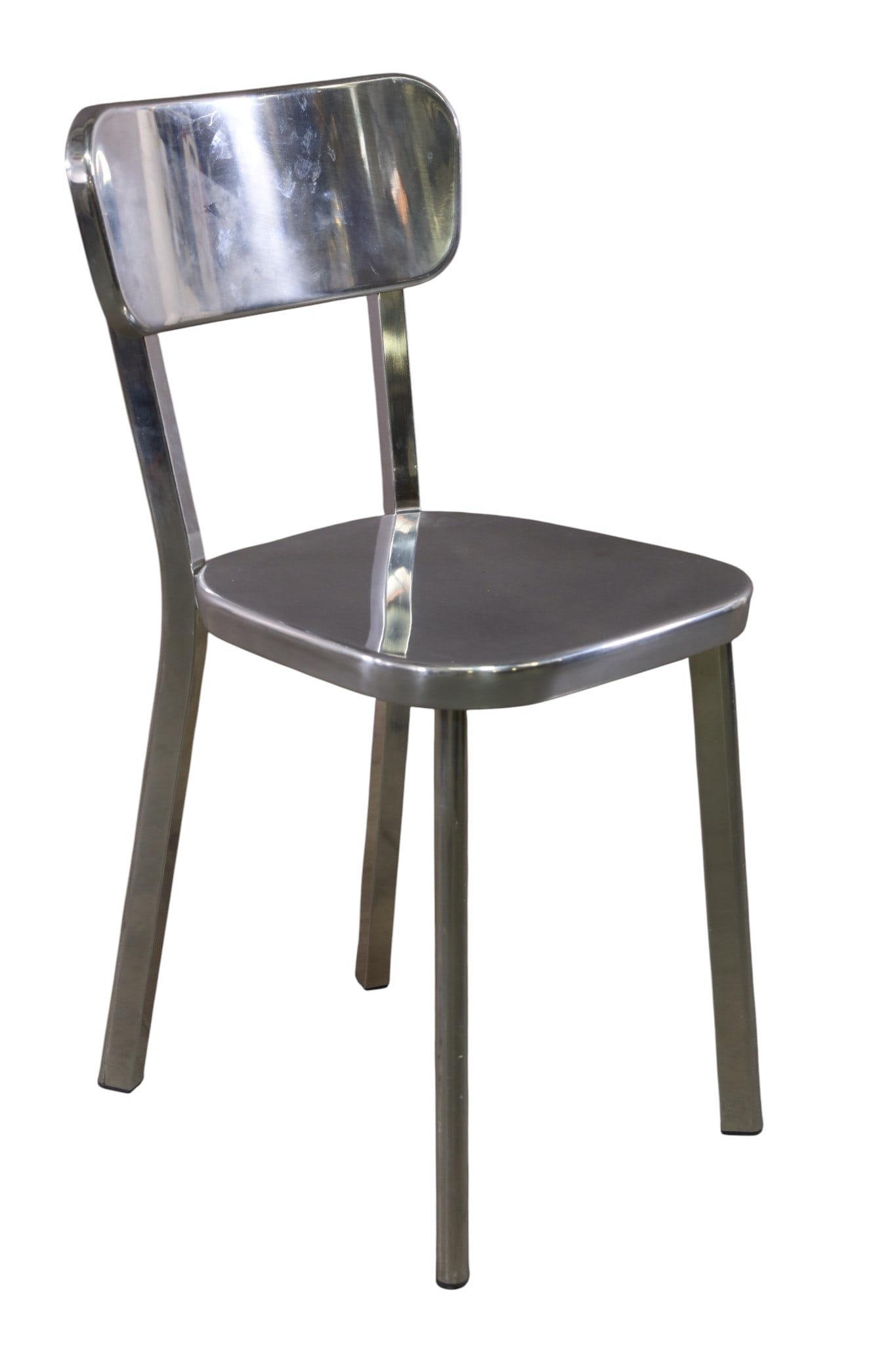 ITALIAN CHROME CHAIR: MAGIS DEJA VU CHROME CHAIR, MARKED ON UNDERSIDE, 14 1/2" W x 14 1/2" D x 31" H. THIS ITEM EXCEEDS SIZE, WEIGHT, AND OR FRAGILITY LIMITATIONS FOR IN HOUSE SHIPPING, MUST BE PICKED UP IN HOUSE OR