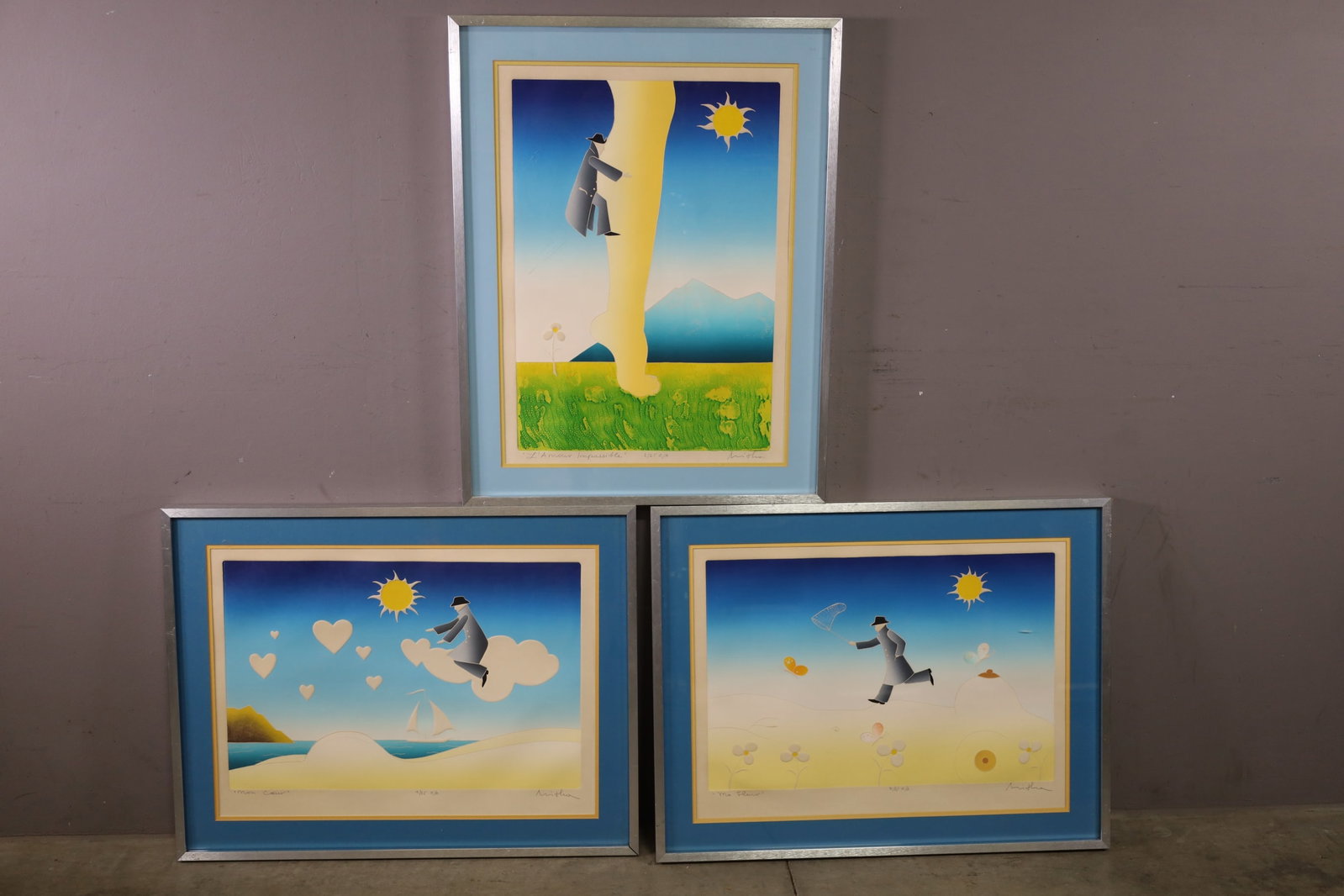 MISHA MORACHA 3 LITHOGRAPHS: SIGNED LITHGRAPHS, 18" x 25" IMAGE SIZE / 24" x 31" IN FRAME
