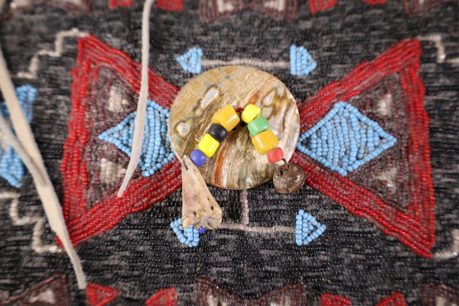 BEADED LEATHER POUCH - 2