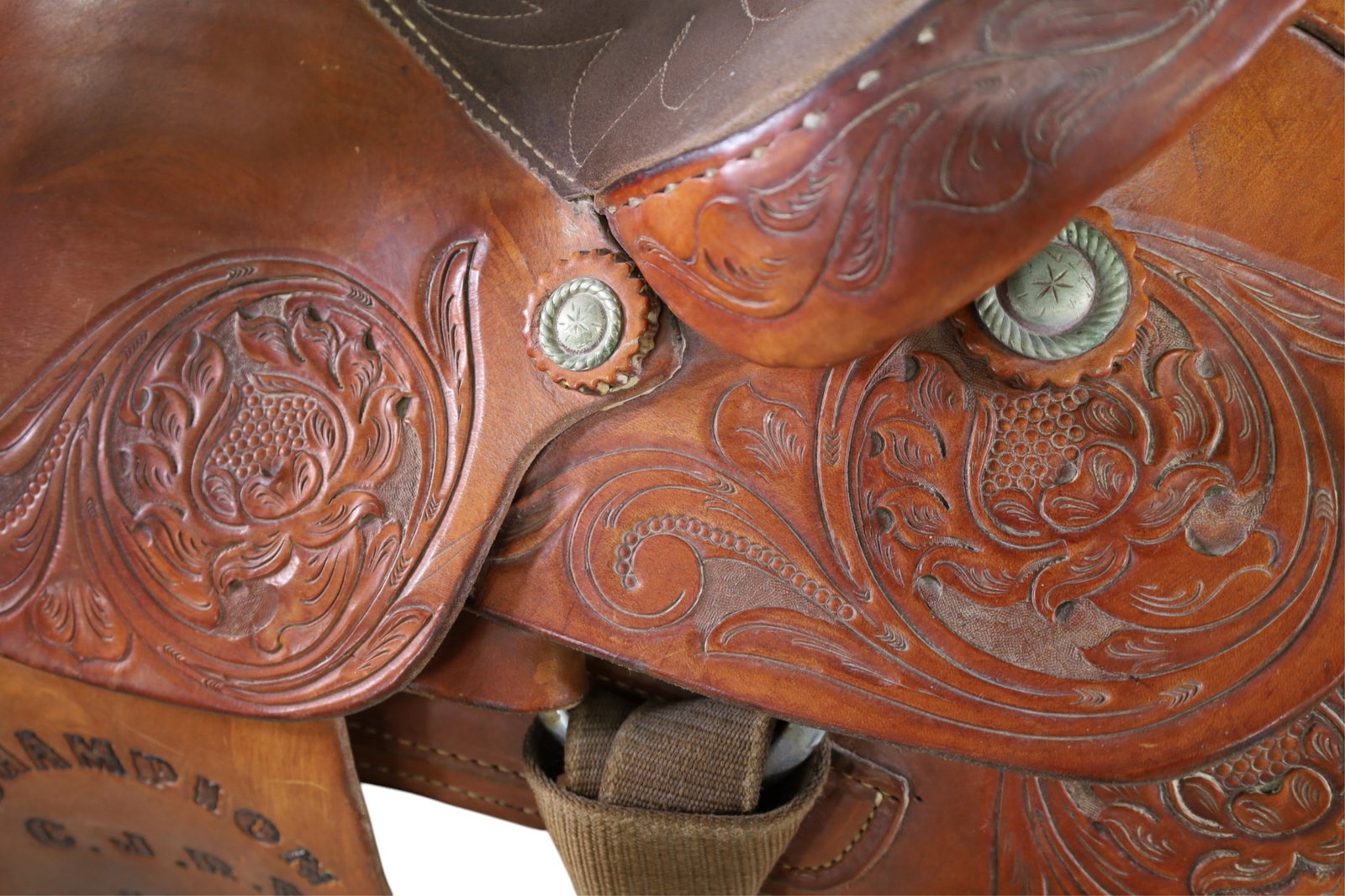 TOOLED LEATHER WESTERN SADDLE - 3