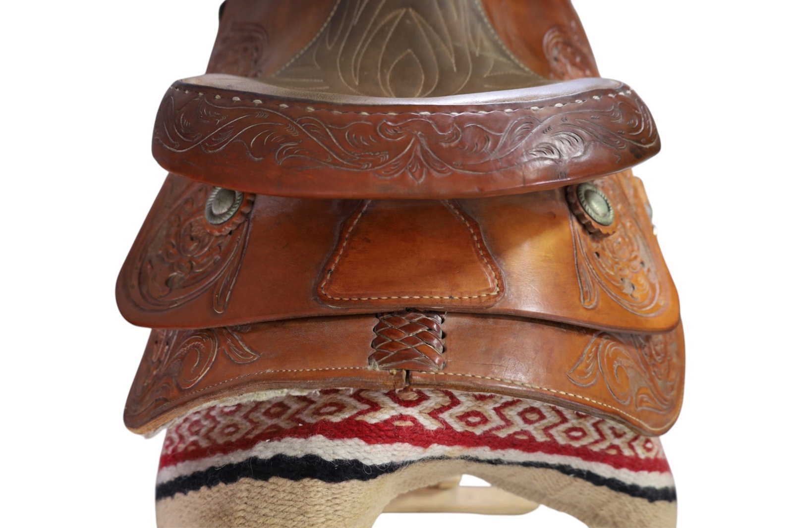 TOOLED LEATHER WESTERN SADDLE - 6