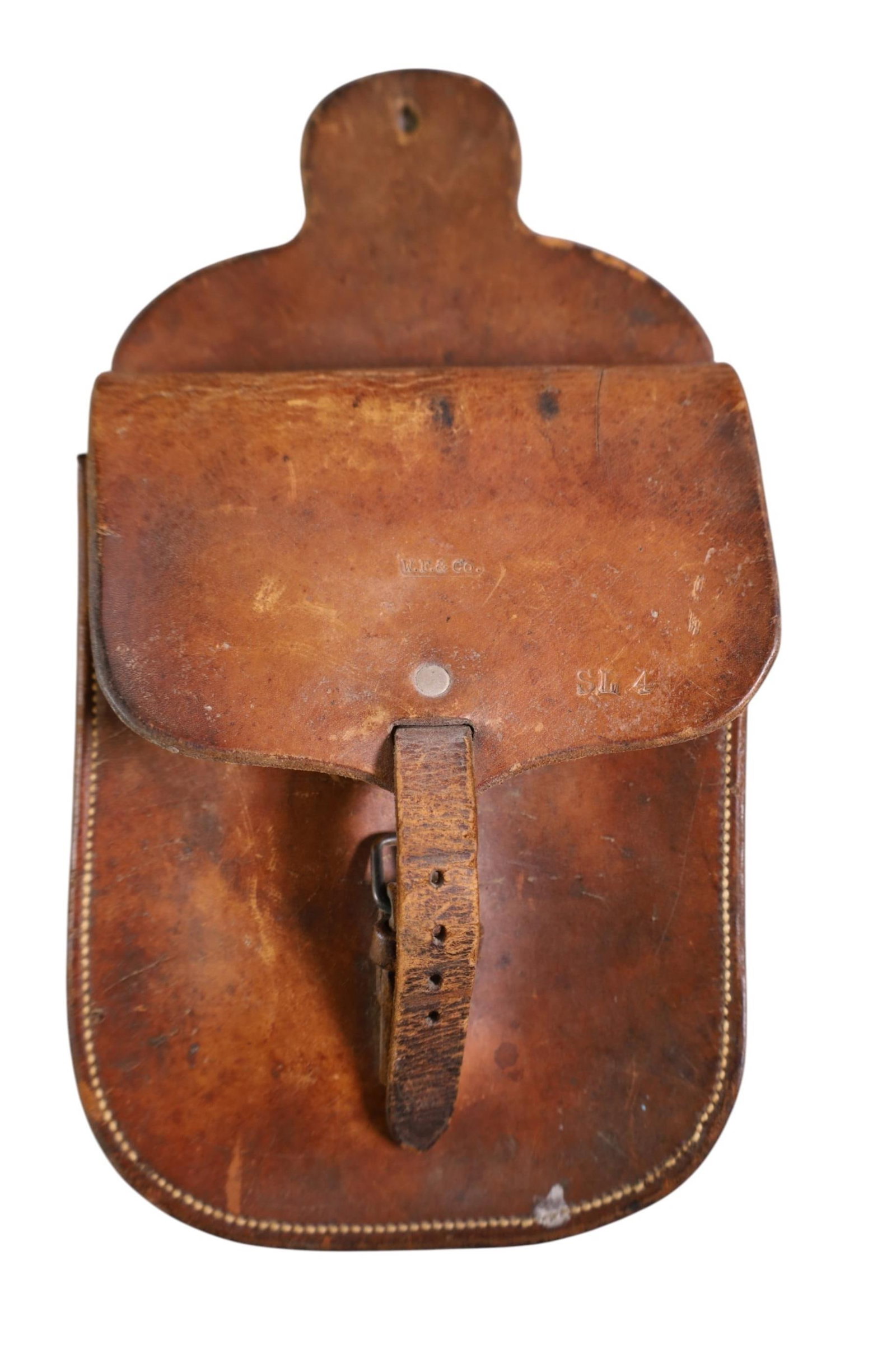 WELLS FARGO POUCH: WELLS FARGO & CO. LEATHER POUCH. 12" L