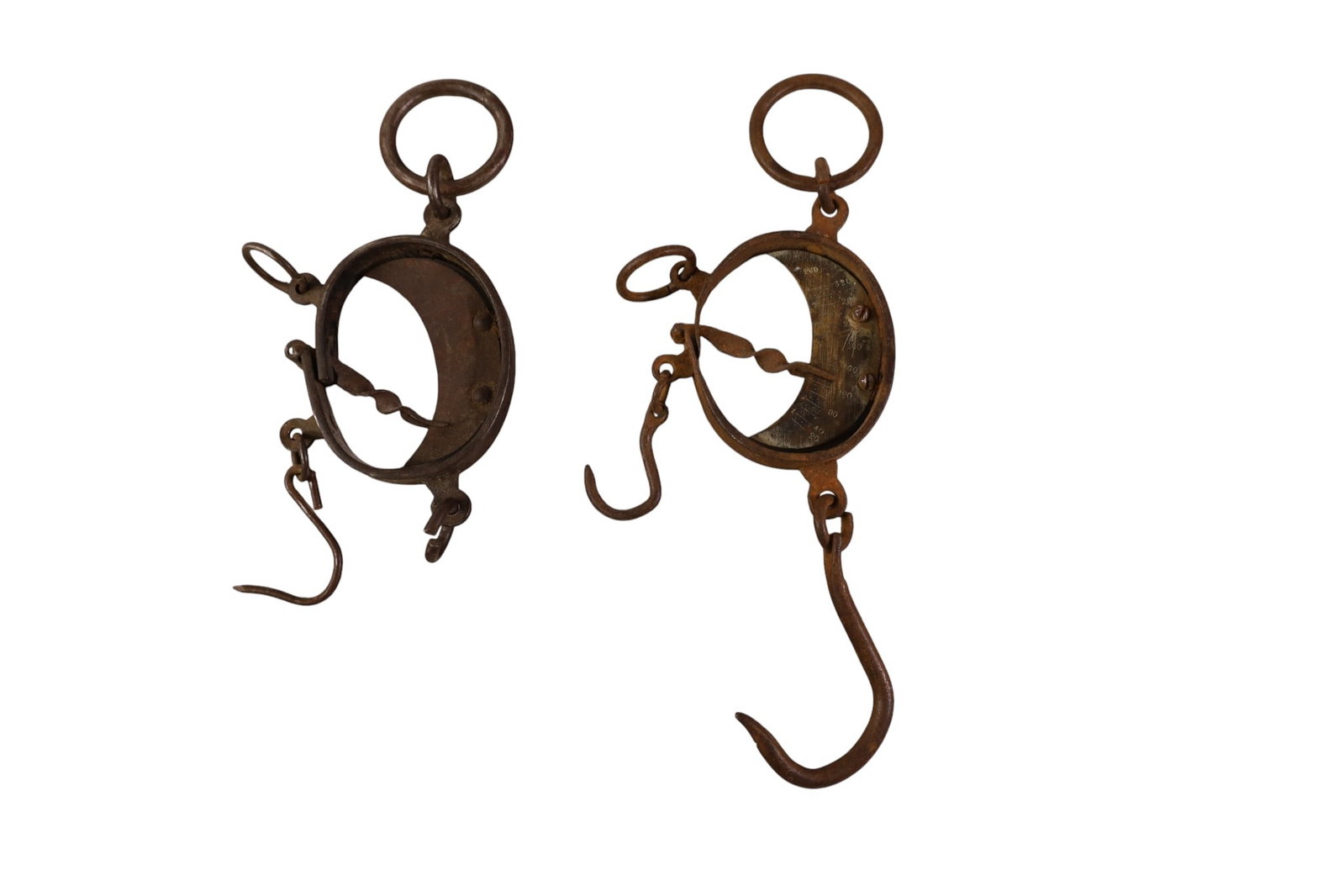 PAIR OF BUFFALO HIDE SCALES: PAIR OF ANTIQUE BUFFALO HIDE SCALES.