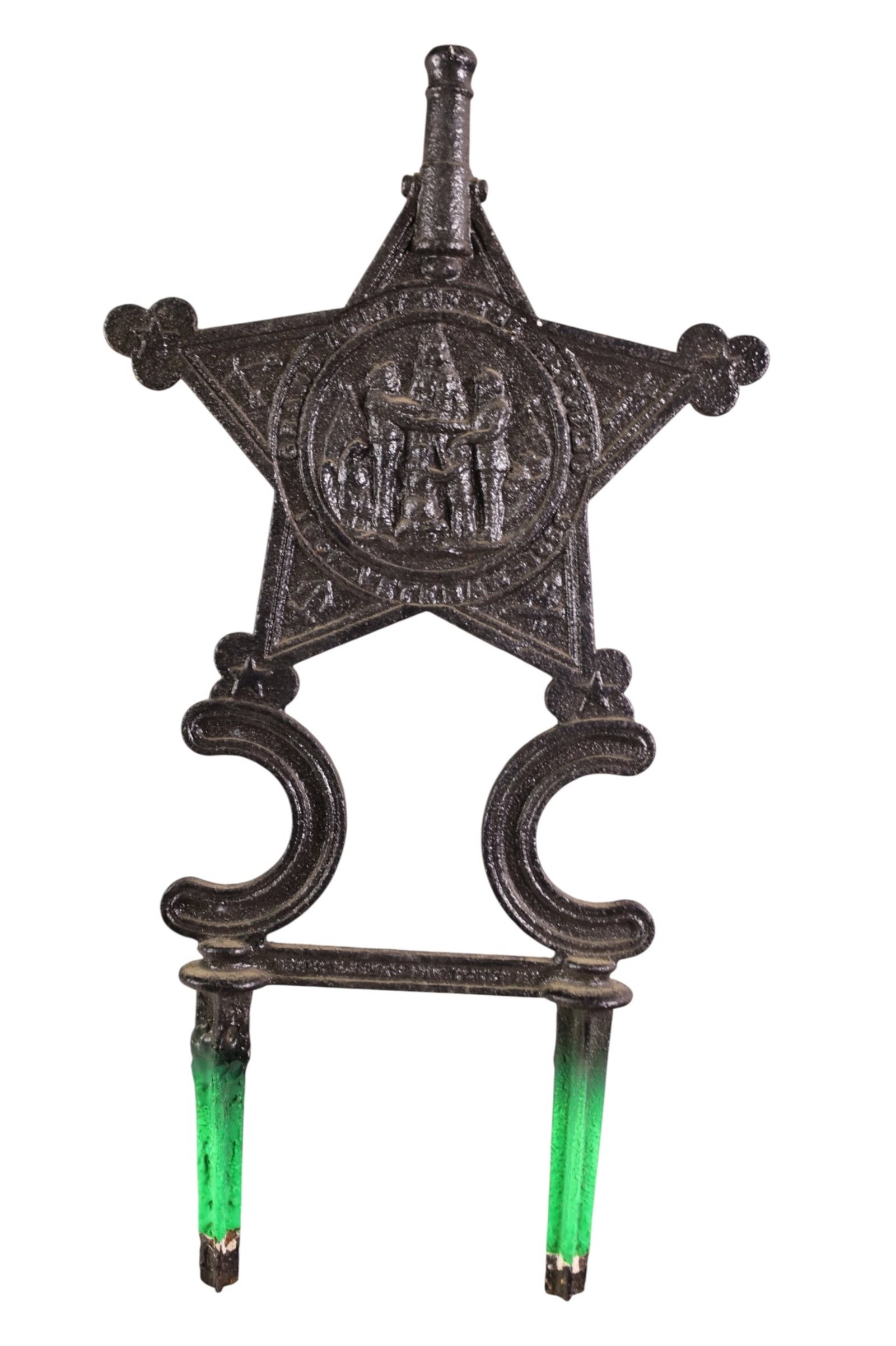 G.A.R. GRAVE MARKER: CAST IRON G.A.R. GRAVE MARKER. 20 1/2" H.
