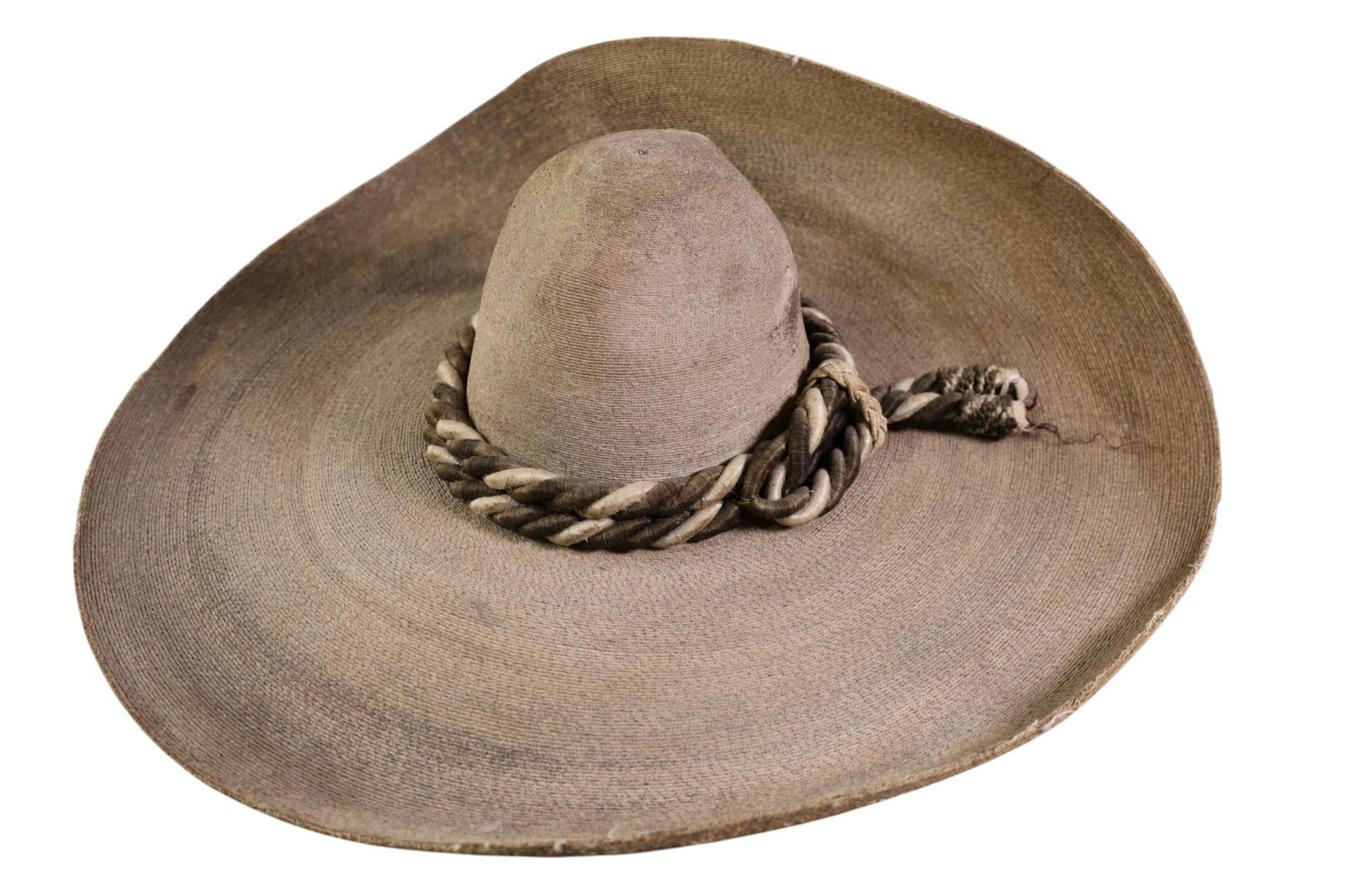 MEXICAN SOMBRERO: 19th C MEXICAN SOMBRERO. 21" DIAM.