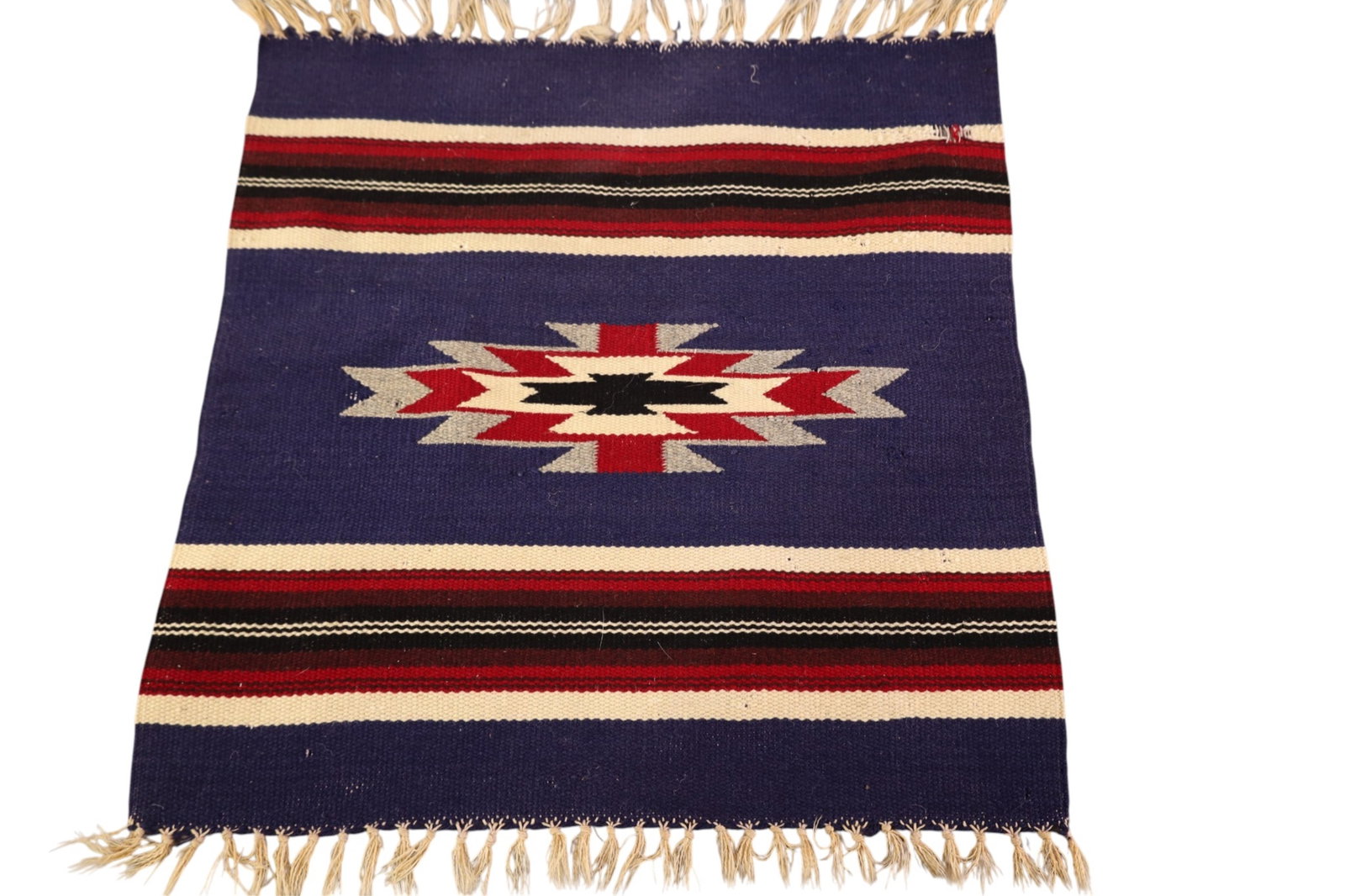 SMALL CHAMAYO WEAVING: CHAMAYO WEAVING. HOLE. 19 x 19"