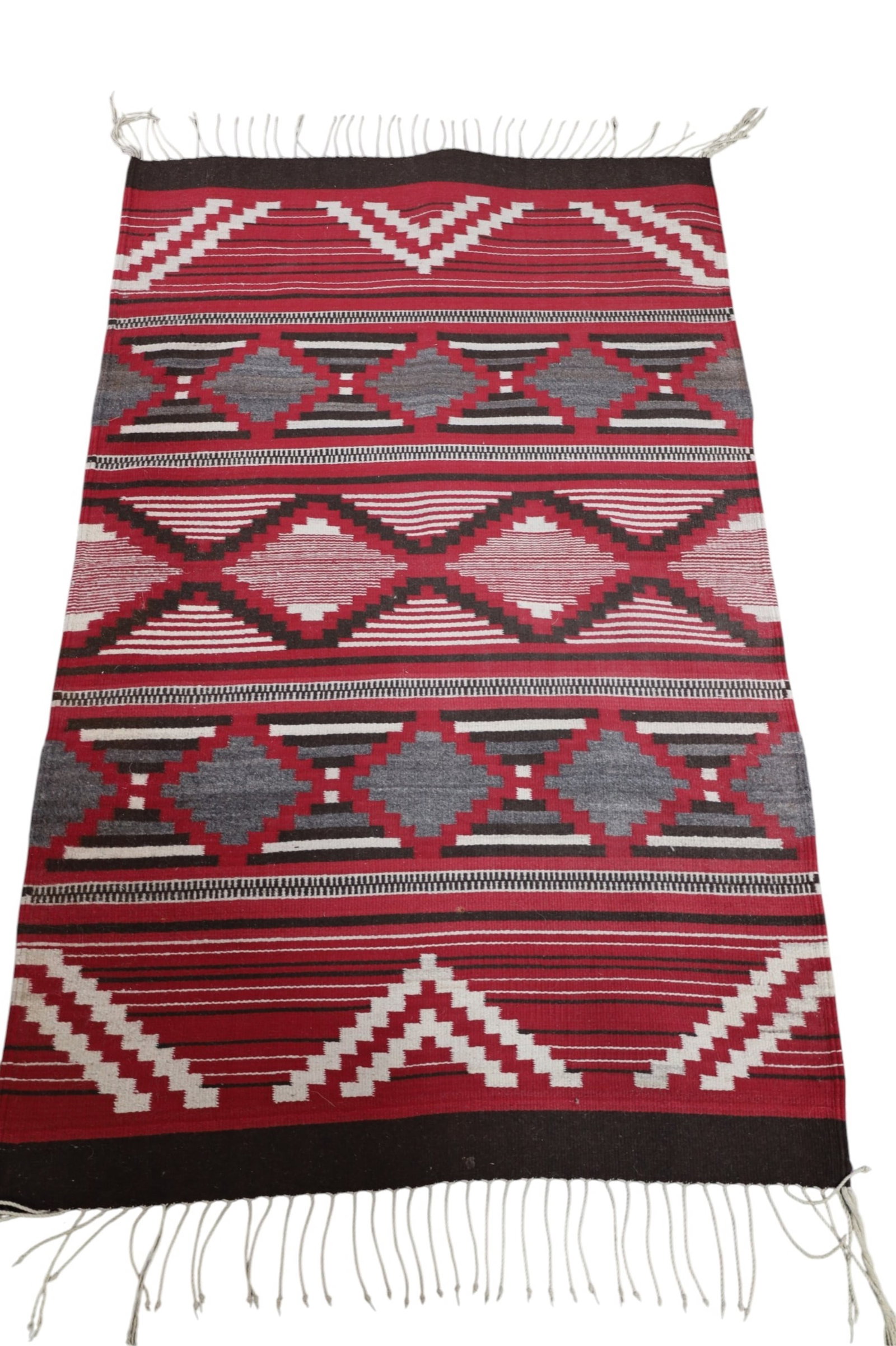 NAVAJO STYLE WEAVING: LARGE WEAVING IN THE STYLE OF NAVAJO. 63" x 38"