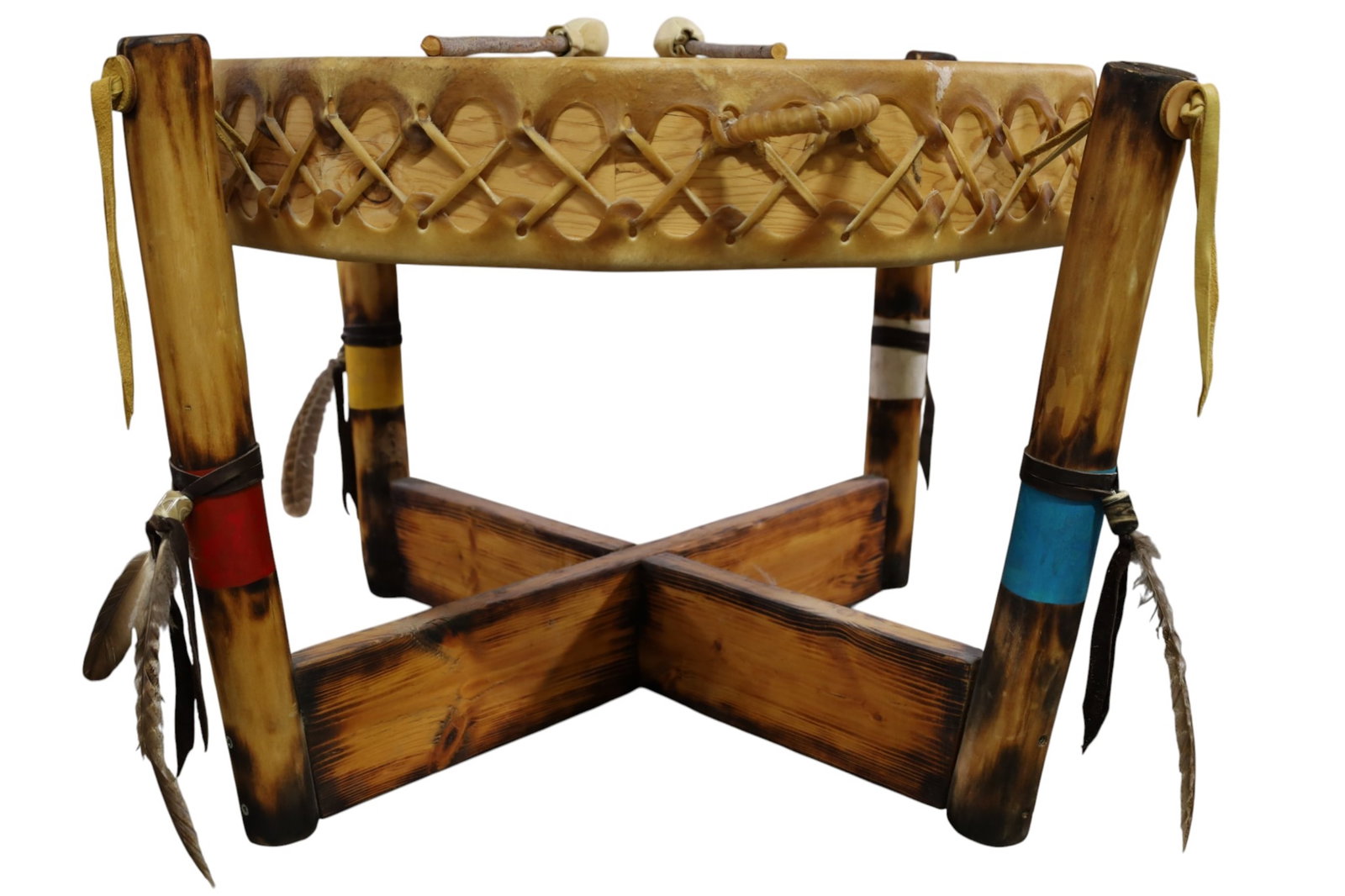 NATIVE AMERICAN DRUM TABLE - 4