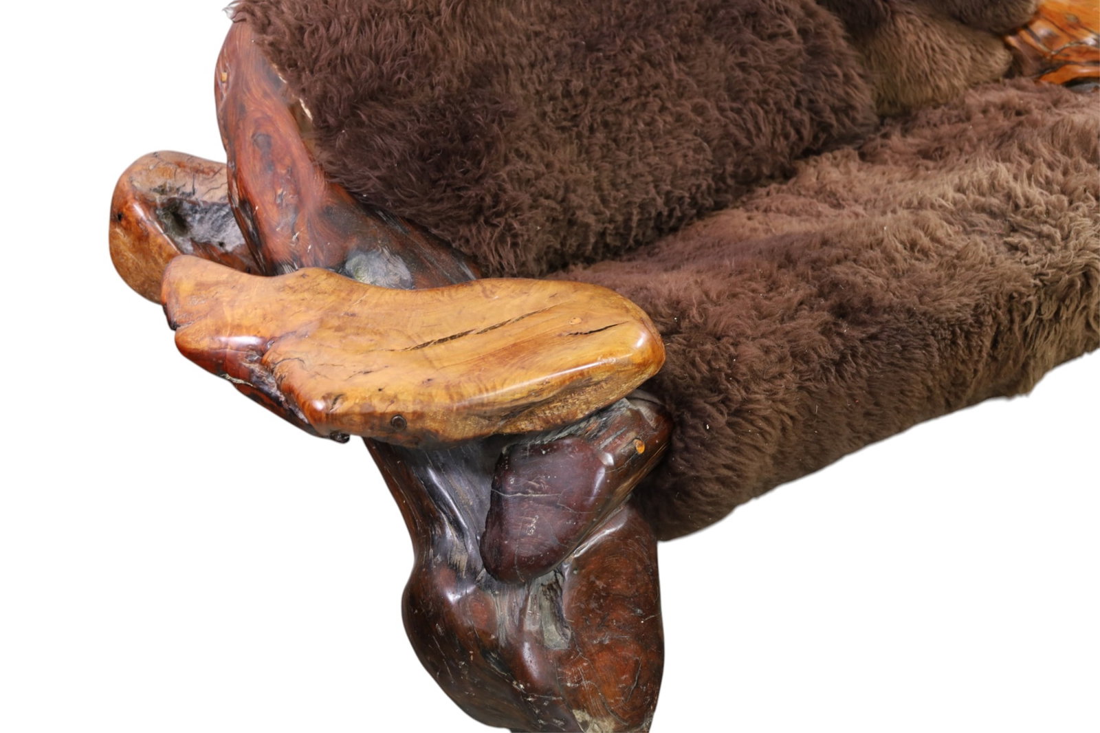 LARGE BUFFALO HIDE SETTEE - 2