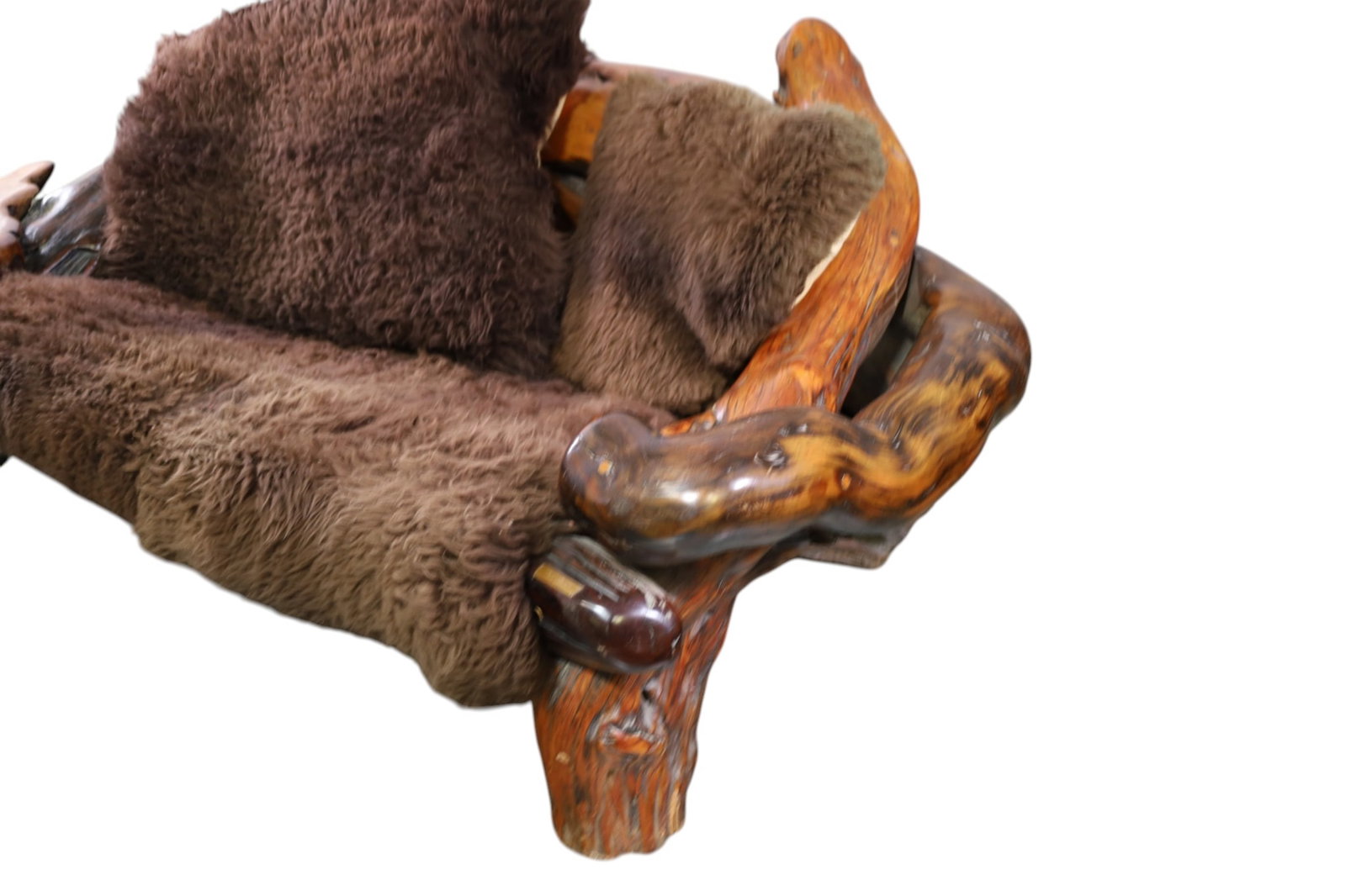 LARGE BUFFALO HIDE SETTEE - 3