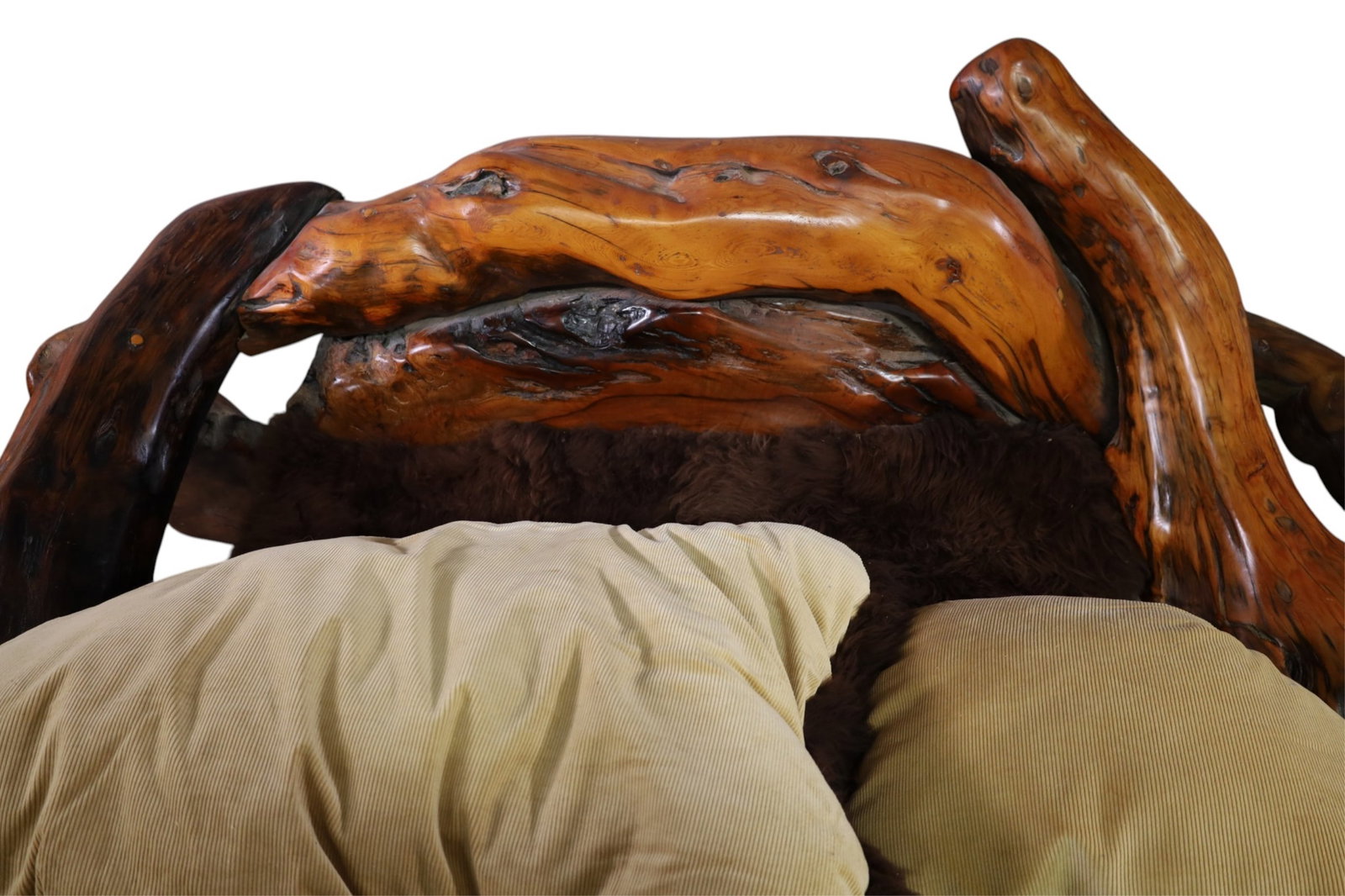 LARGE BUFFALO HIDE SETTEE - 4