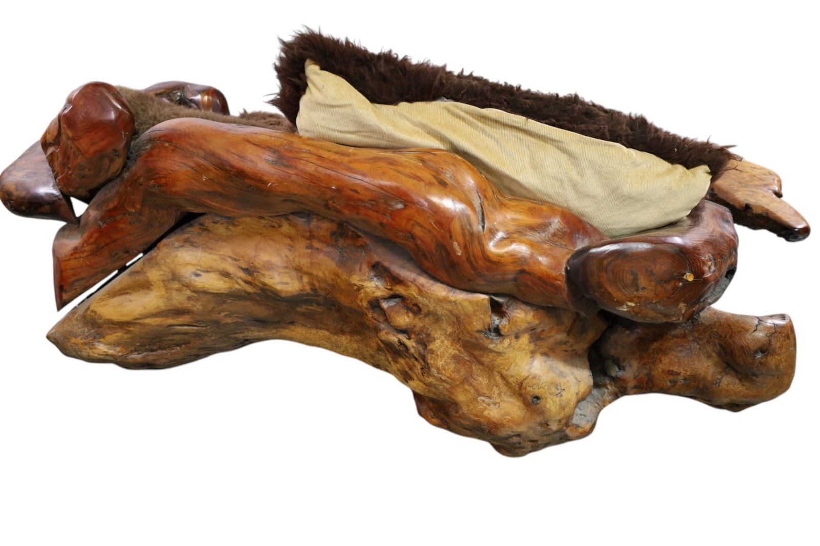 LARGE BUFFALO HIDE SETTEE - 5