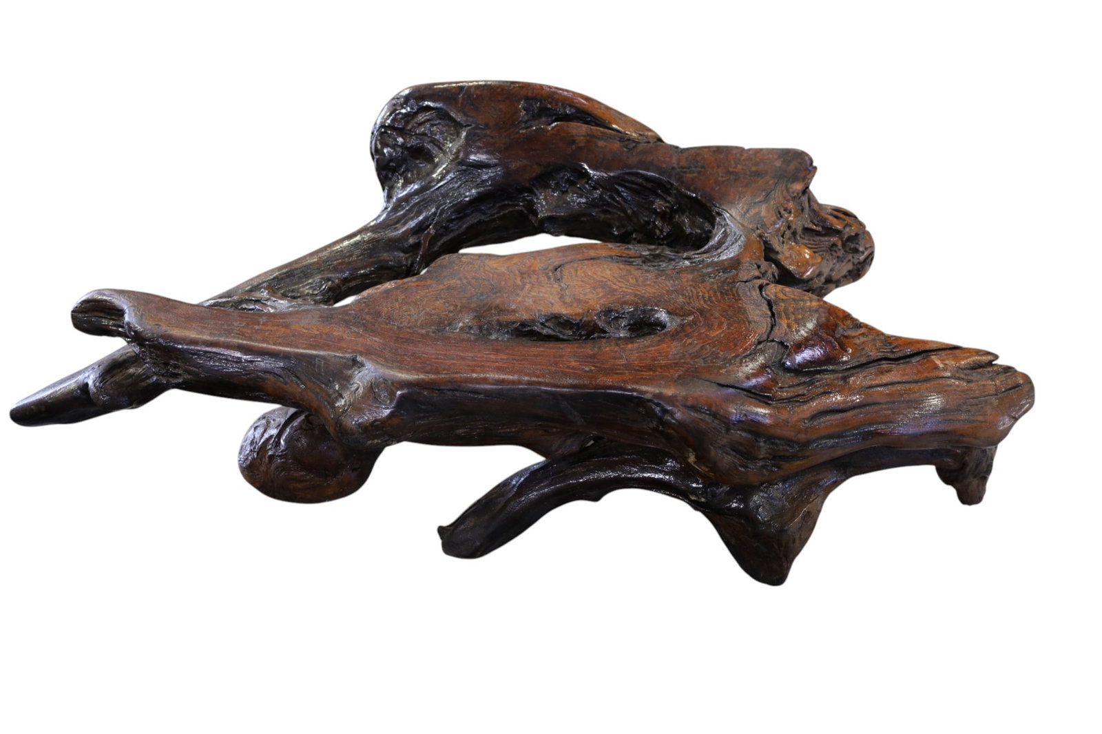 BURL WOOD FOOTSTOOL: CUSTOM MADE BURL WOOD FOOTSTOOL. 44" W x 26" D x 15" H. THIS ITEM EXCEEDS SIZE, WEIGHT, AND OR FRAGILITY LIMITATIONS FOR IN HOUSE SHIPPING, MUST BE PICKED UP IN HOUSE OR SHIPPED VIA 3rd PARTY GROUND