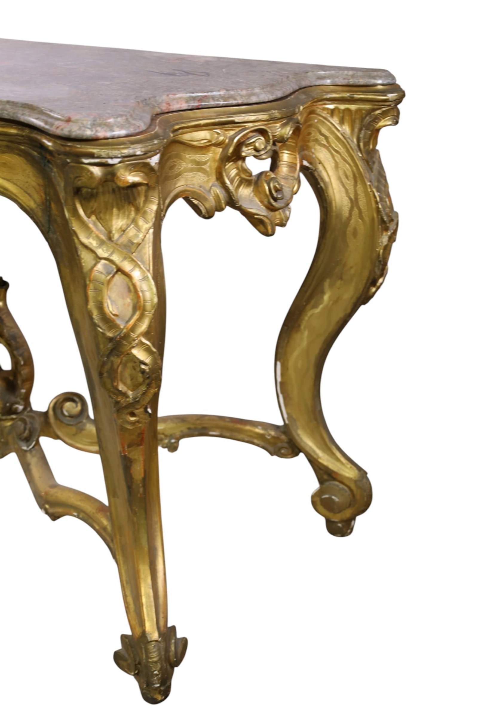 LARGE MARBLE TOP CONSOLE - 4