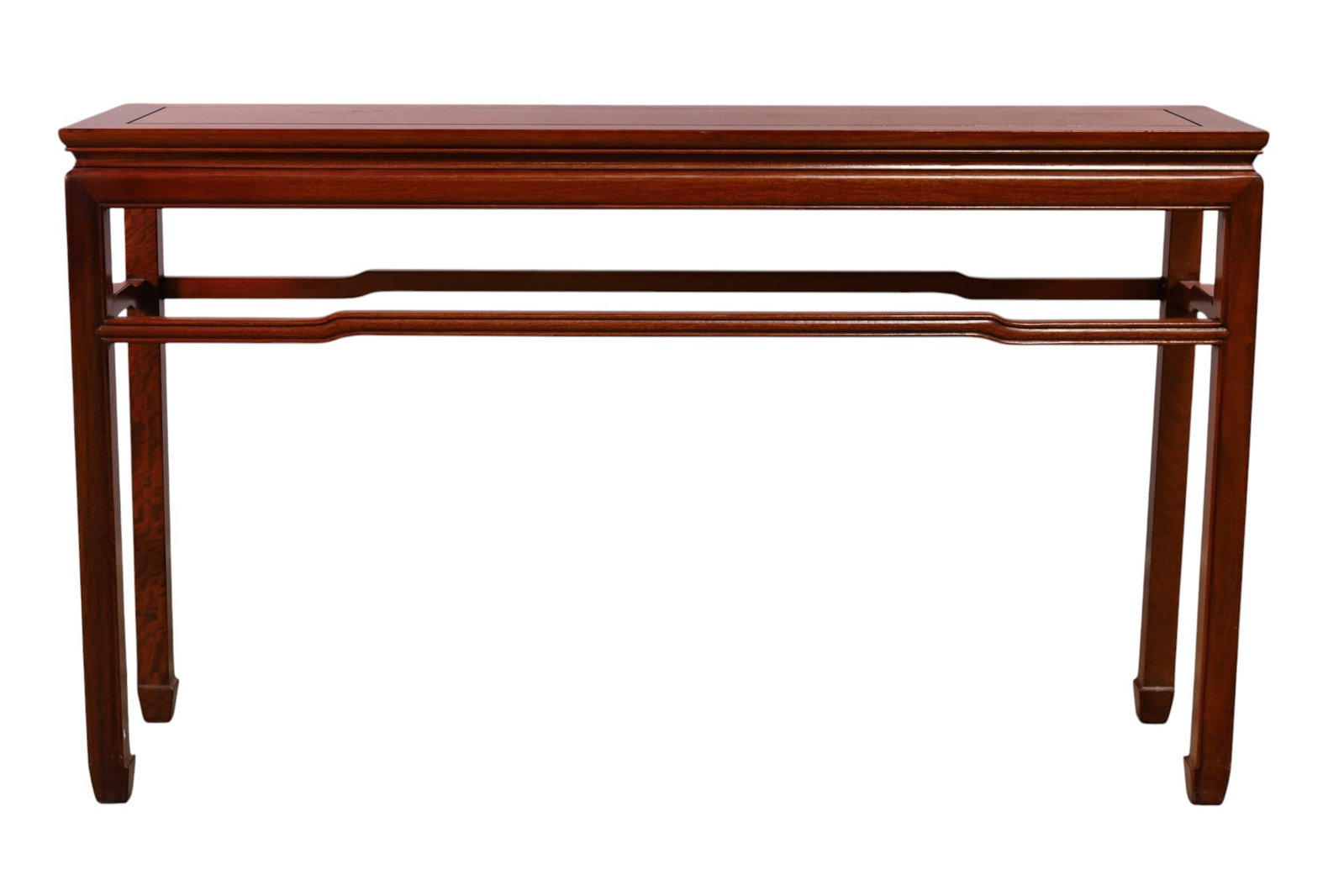 CHINESE HALL TABLE: CHINESE HARDWOOD HALL TABLE, 54" W x 14" D x 32" H. THIS ITEM EXCEEDS SIZE, WEIGHT, AND OR FRAGILITY LIMITATIONS FOR IN HOUSE SHIPPING, MUST BE PICKED UP IN HOUSE OR SHIPPED VIA 3rd PARTY GROUND
