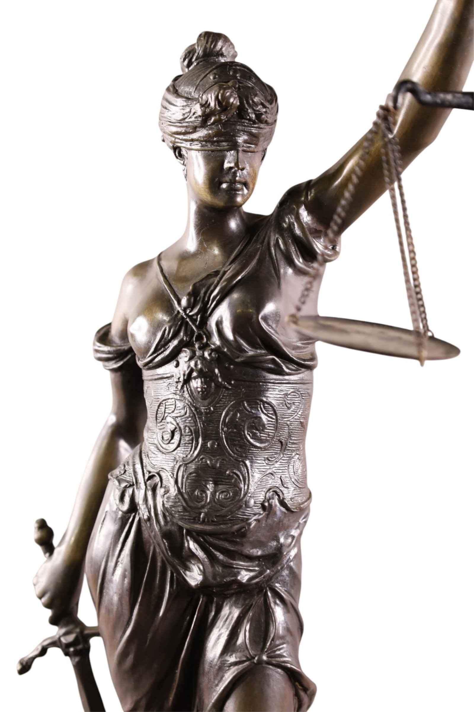 BLIND JUSTICE BRONZE STATUE - 2