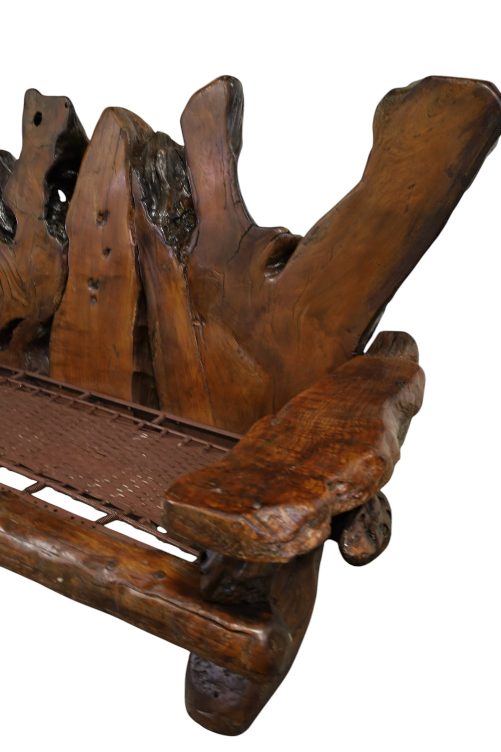 LARGE CUSTOM BURL WOOD SOFA - 2