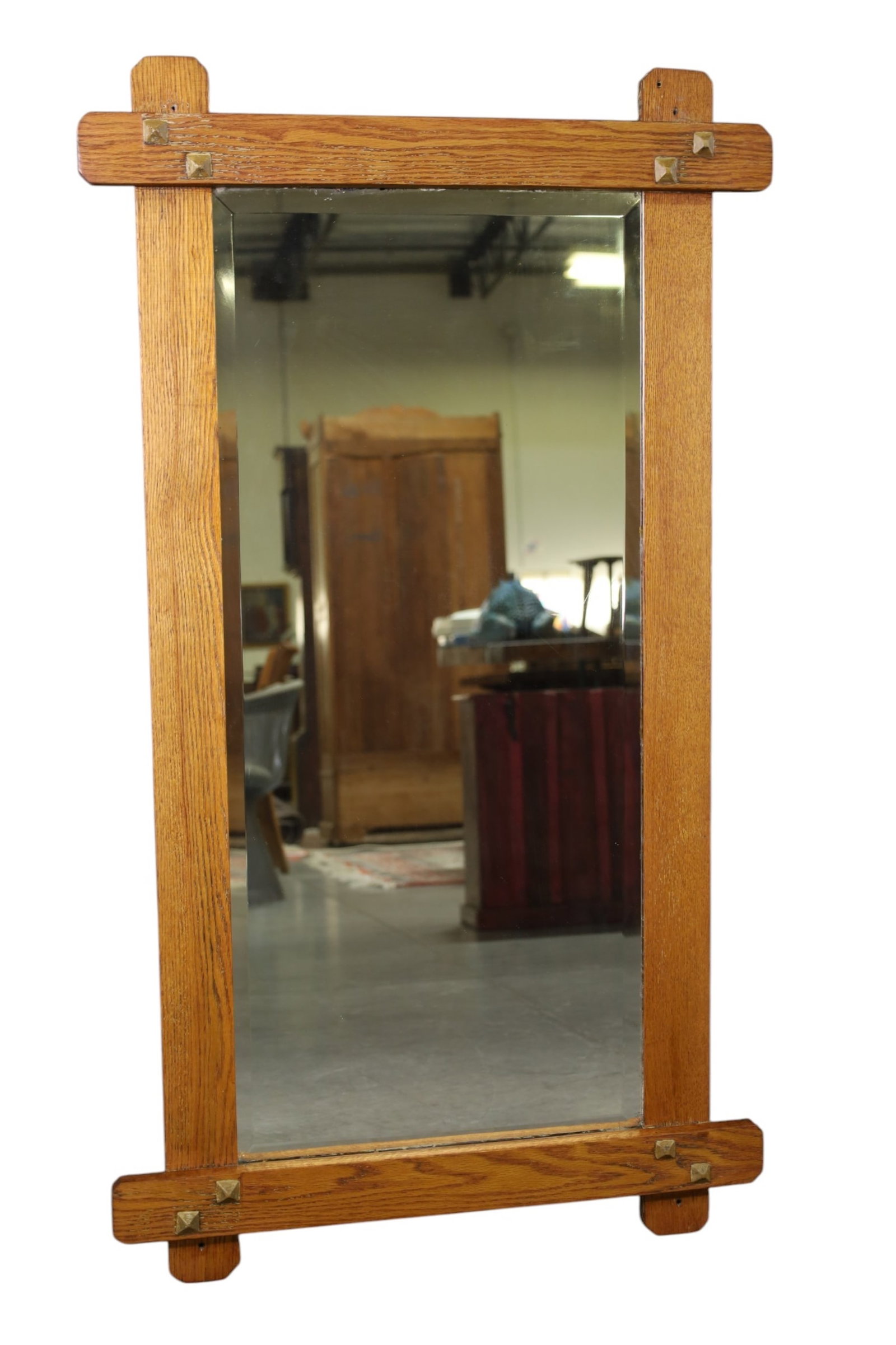 ARTS & CRAFTS OAK WALL MIRROR (1 of 2)
