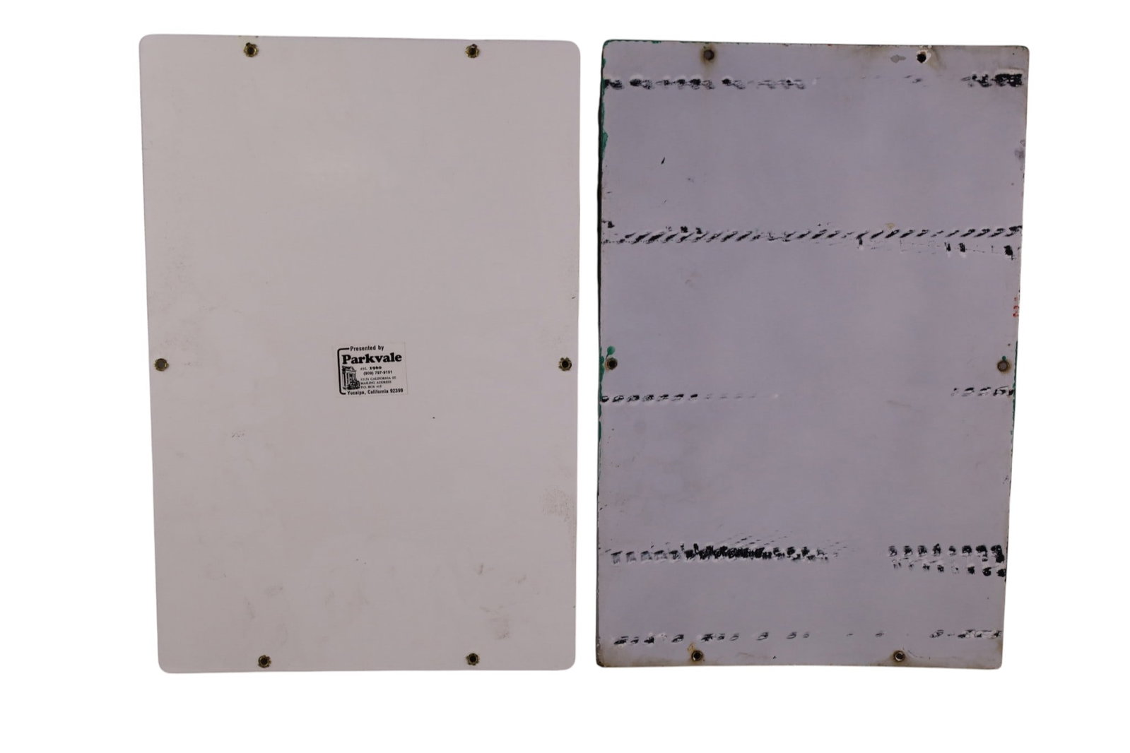 2 TEXACO PORCELAIN PUMP PLATES - 2