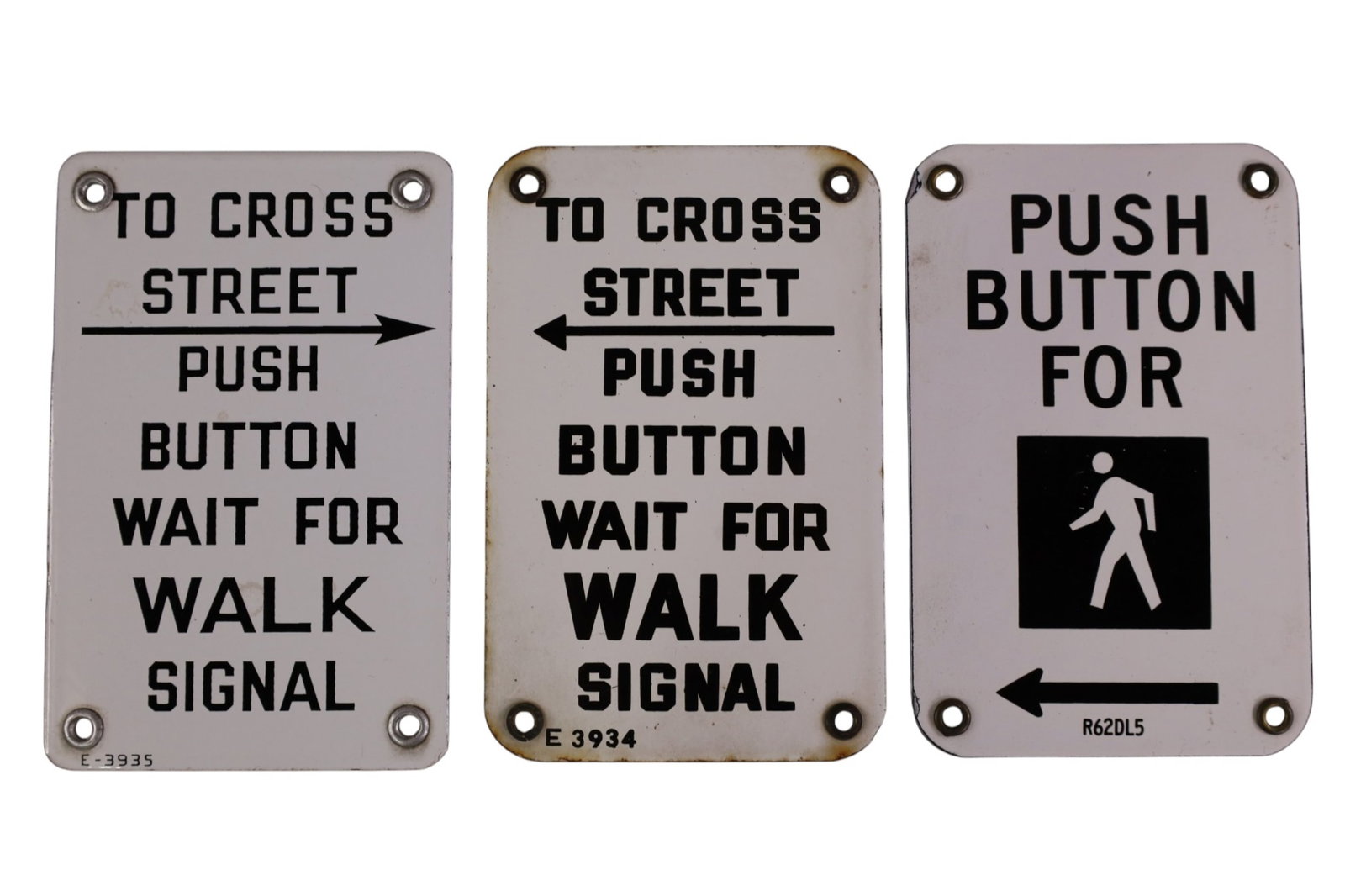 3 CROSSWALK PORCELAIN SIGNS: SSP CROSSWALK SIGNS, 5" - 7 3/4"