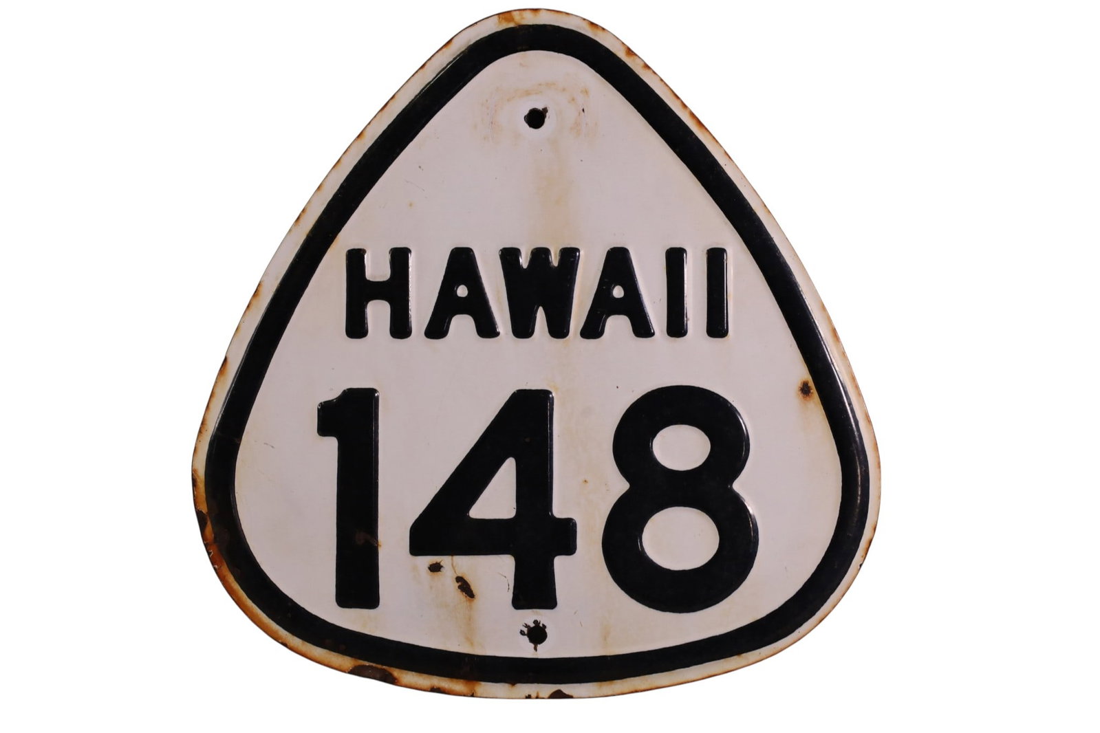 HAWAII HIGHWAY SIGN: SSP HAWAII HIGHWAY 148 SIGN. RUST, CHIPS. 16" x 16"