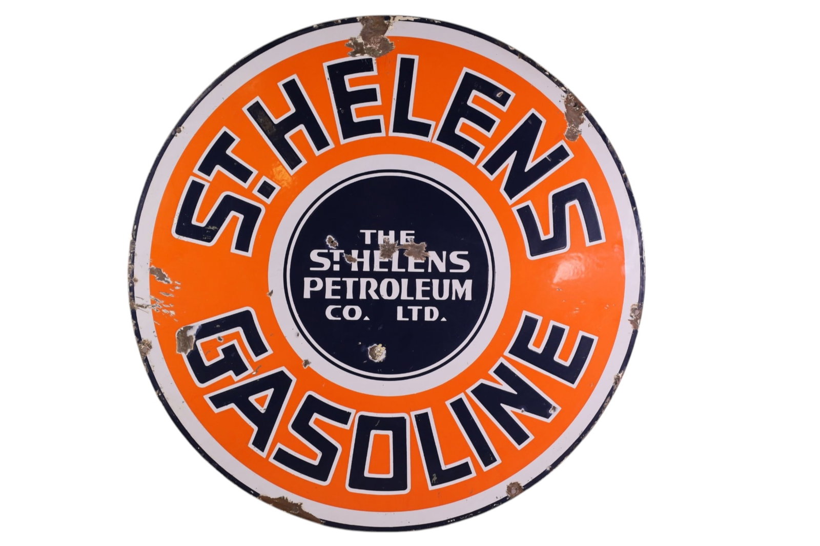 ST. HELENS GASOLINE PORCELAIN SIGN (TAC) (1 of 2)