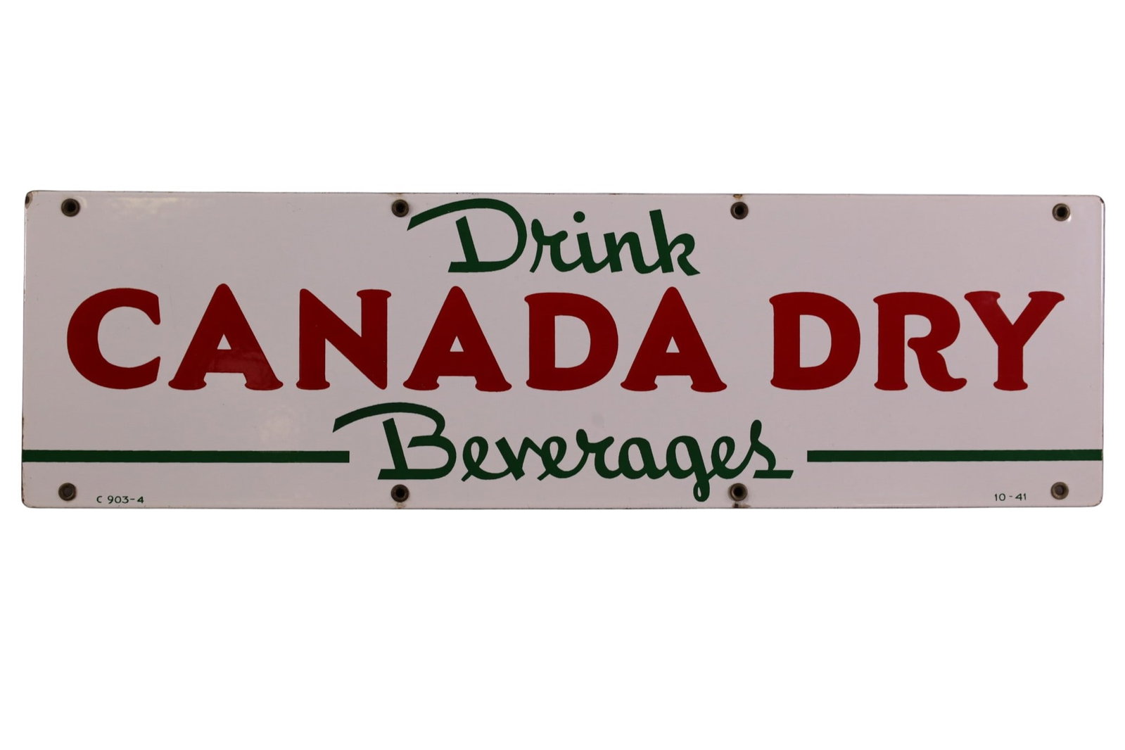 DRINK CANADA DRY PORCELAIN SIGN (1 of 2)
