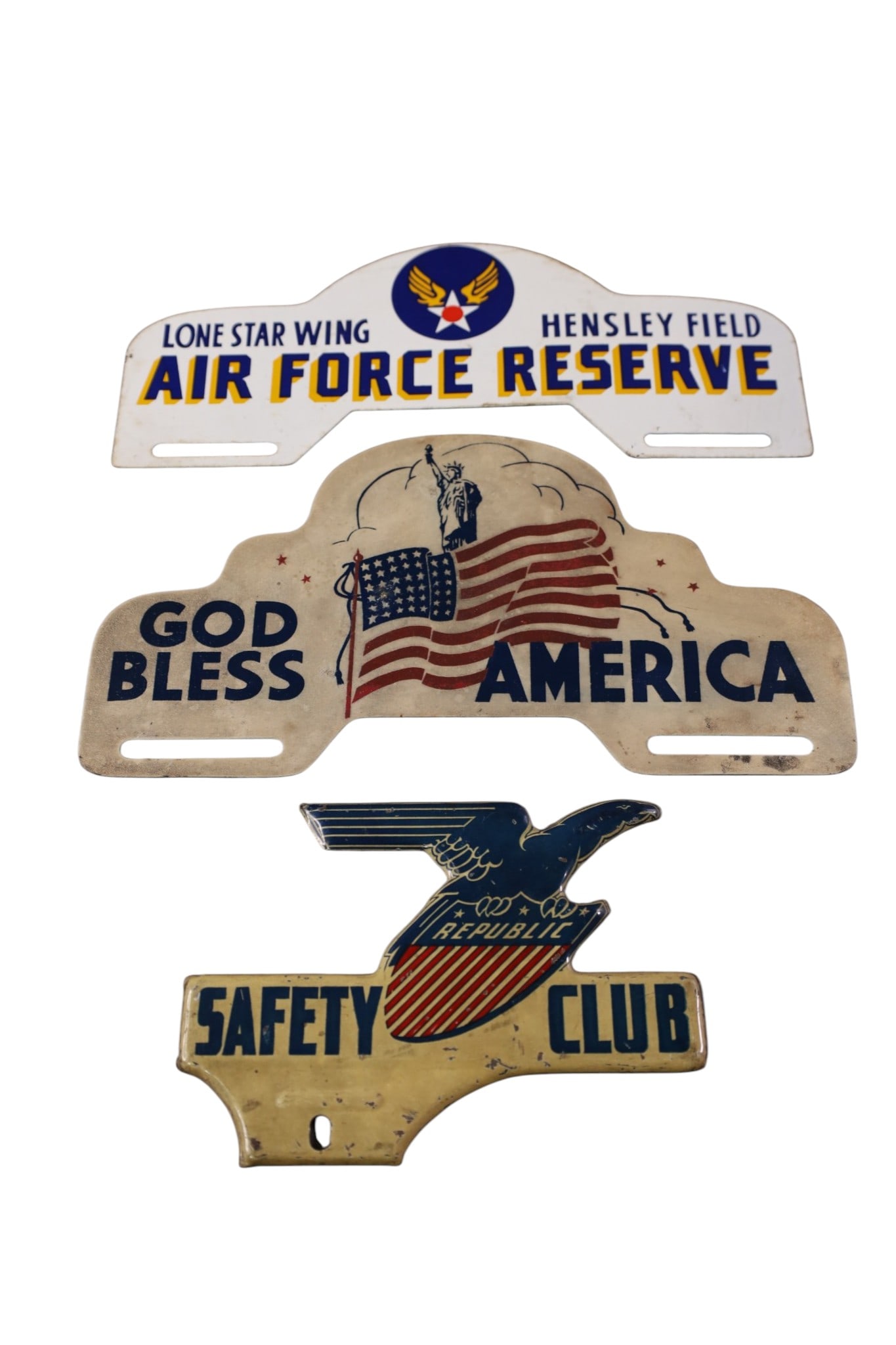 3 LICENSE PLATE TOPPERS (1 of 2)