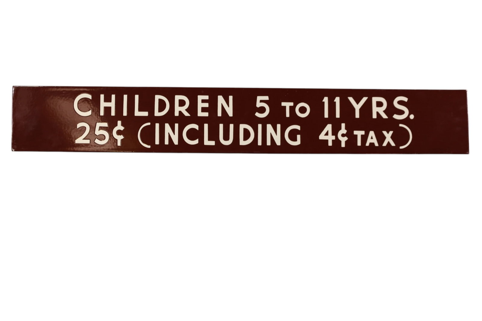 CHILDREN PORCELAIN SIGN: SSP CHILDREN PRICING SIGN, 5" x 33"