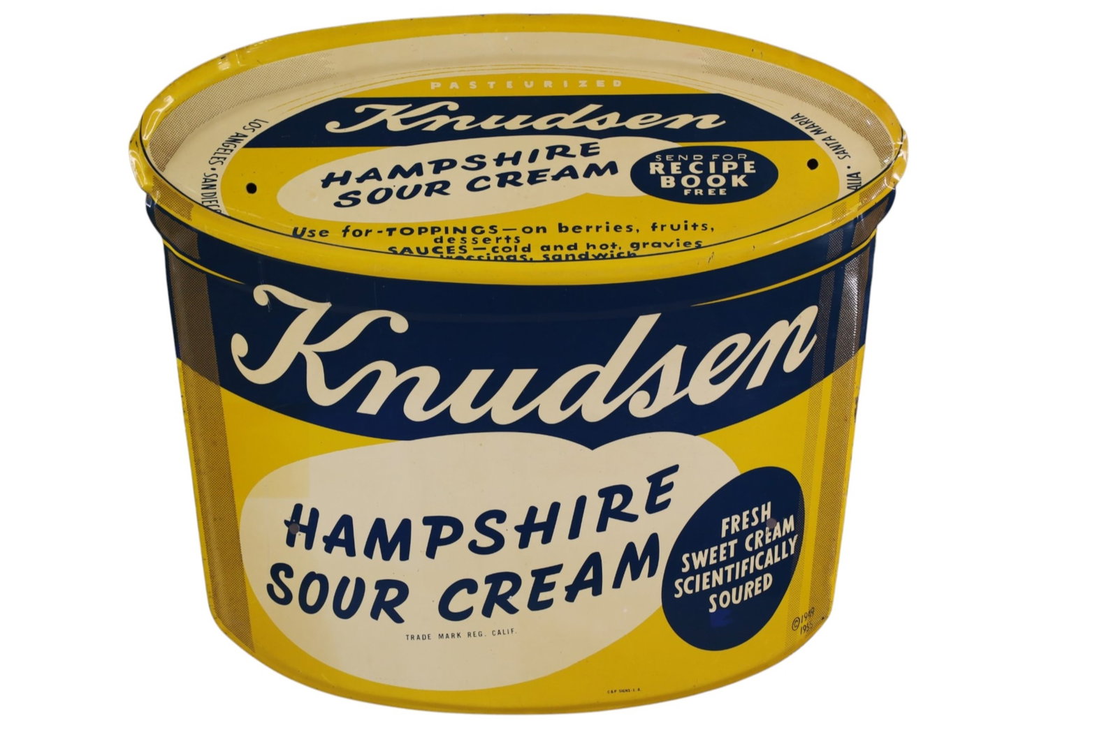 DIE CUT KNUDSEN SOUR CREAM METAL SIGN (1 of 3)
