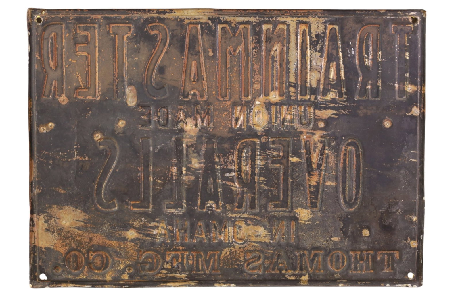 TRAIN MASTER OVERALLS METAL SIGN - 2