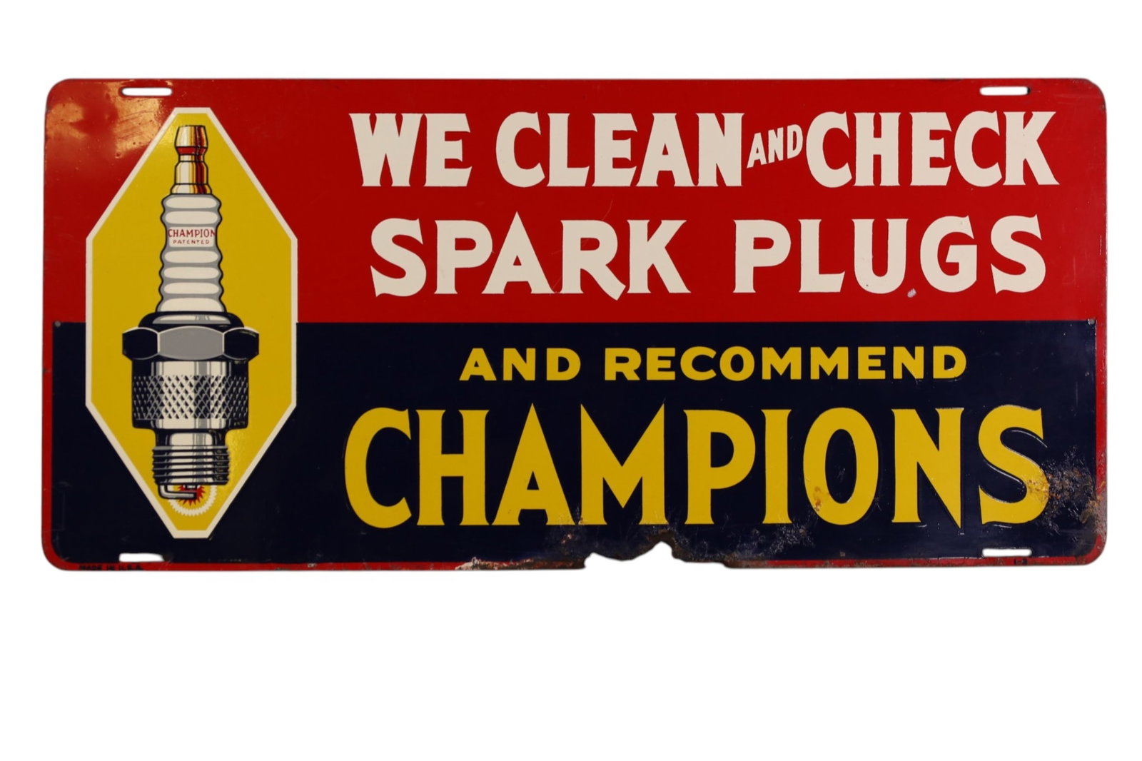 CHAMPIONS SPARK PLUG METAL SIGN (1 of 3)
