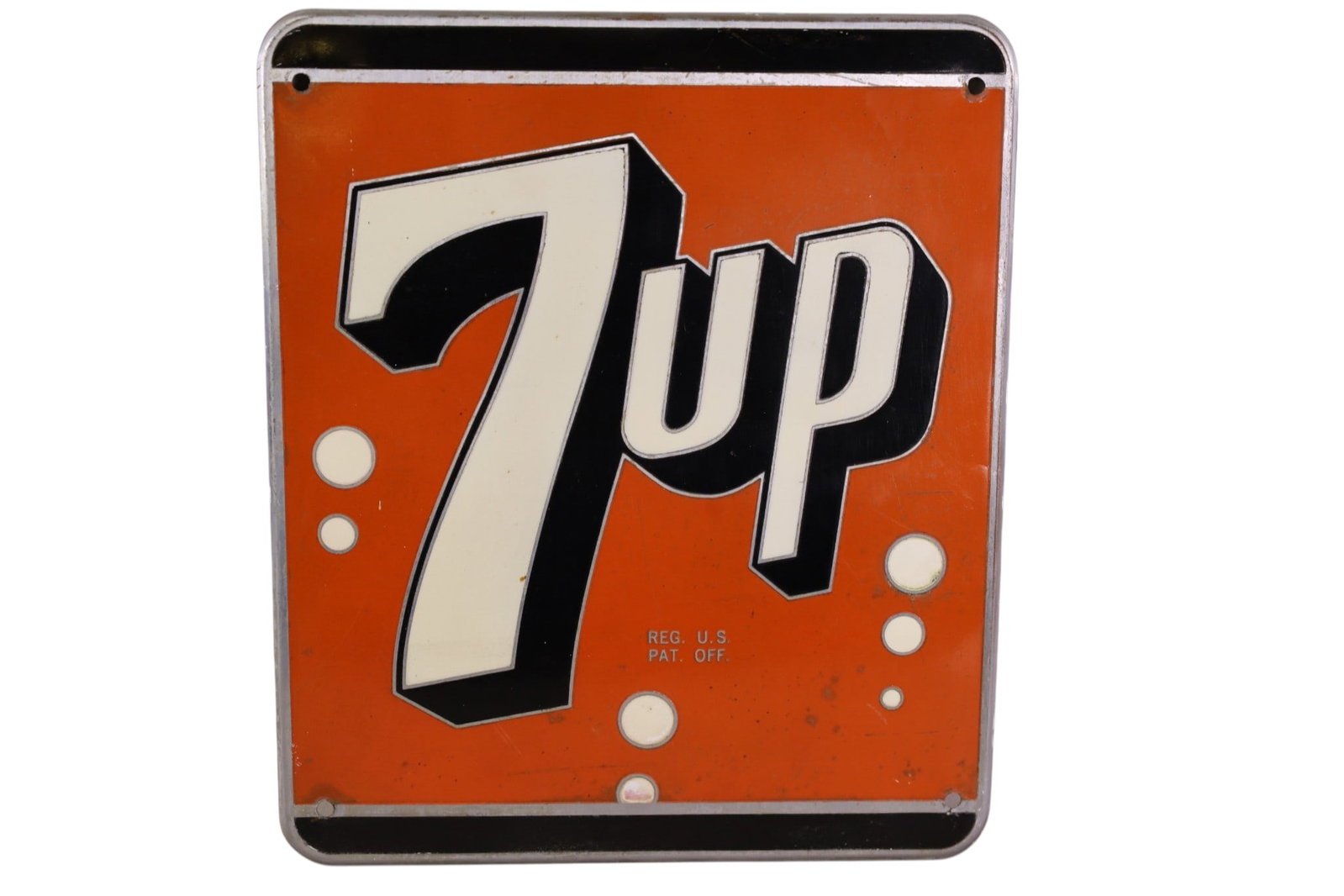 7UP METAL SIGN: SST 7UP METAL SIGN, 11" x 13"