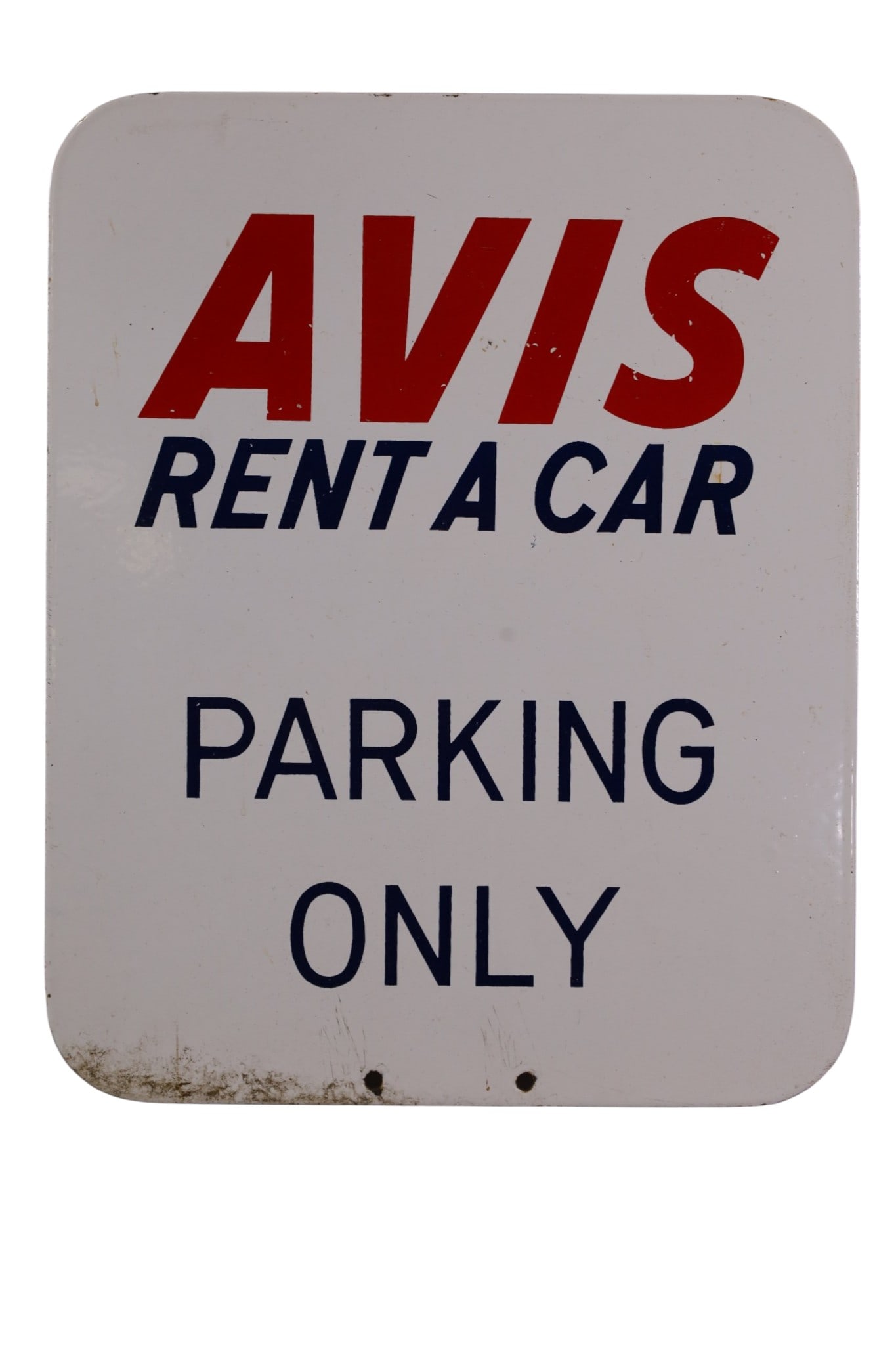 AVIS RENT A CAR PORCELAIN SIGN: SSP AVIS RENT A CAR SIGN, 12" x 15"