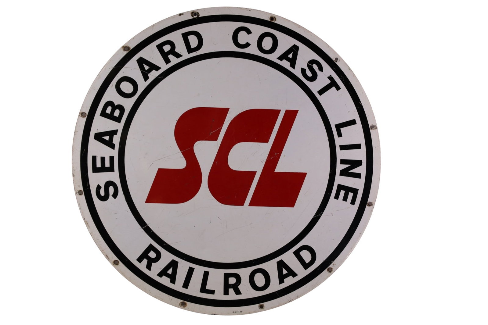 SEABOARD COAST LINE RAILROAD PORCELAIN SIGN (1 of 2)