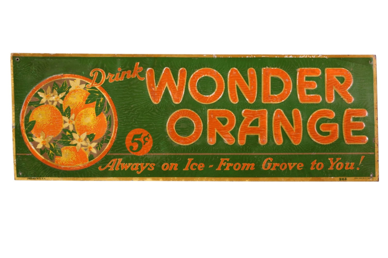 WONDER ORANGE METAL SIGN (1 of 2)