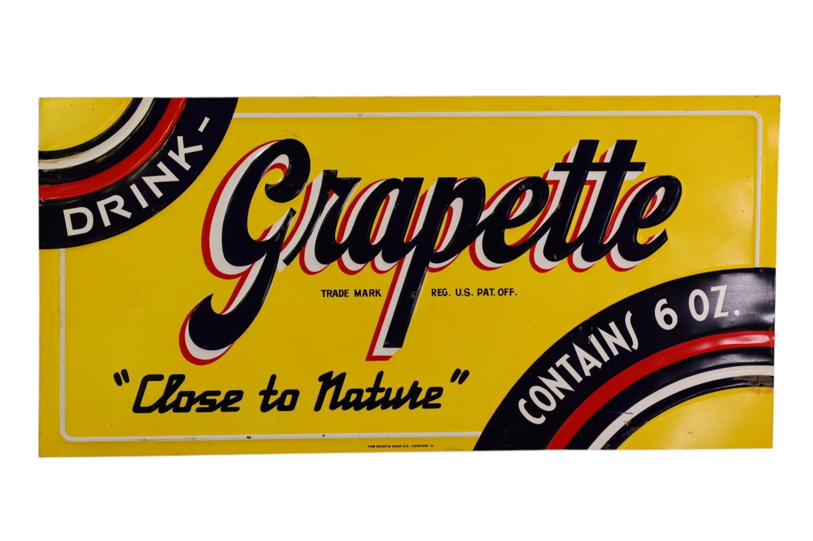 GRAPETTE METAL SIGN: SST GRAPETTE SIGN, 24" x 11 3/4"
