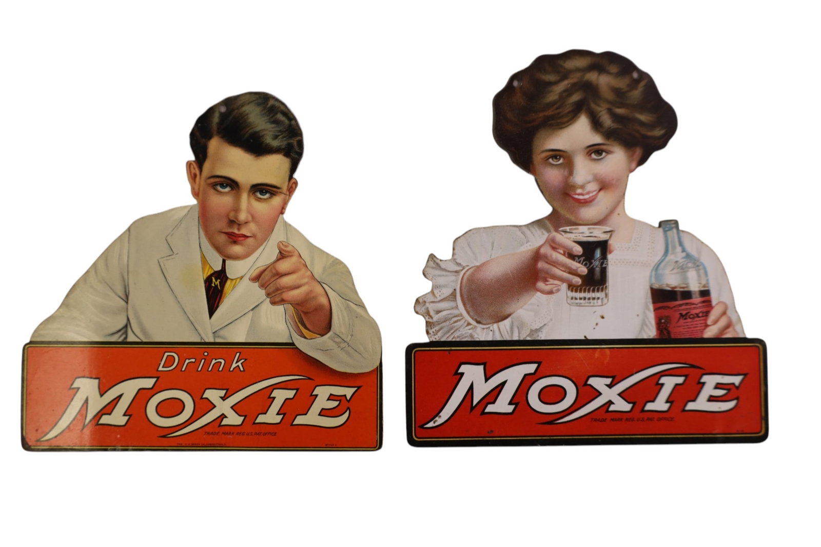 2 MOXIE DIE CUT TIN SIGNS (1 of 2)