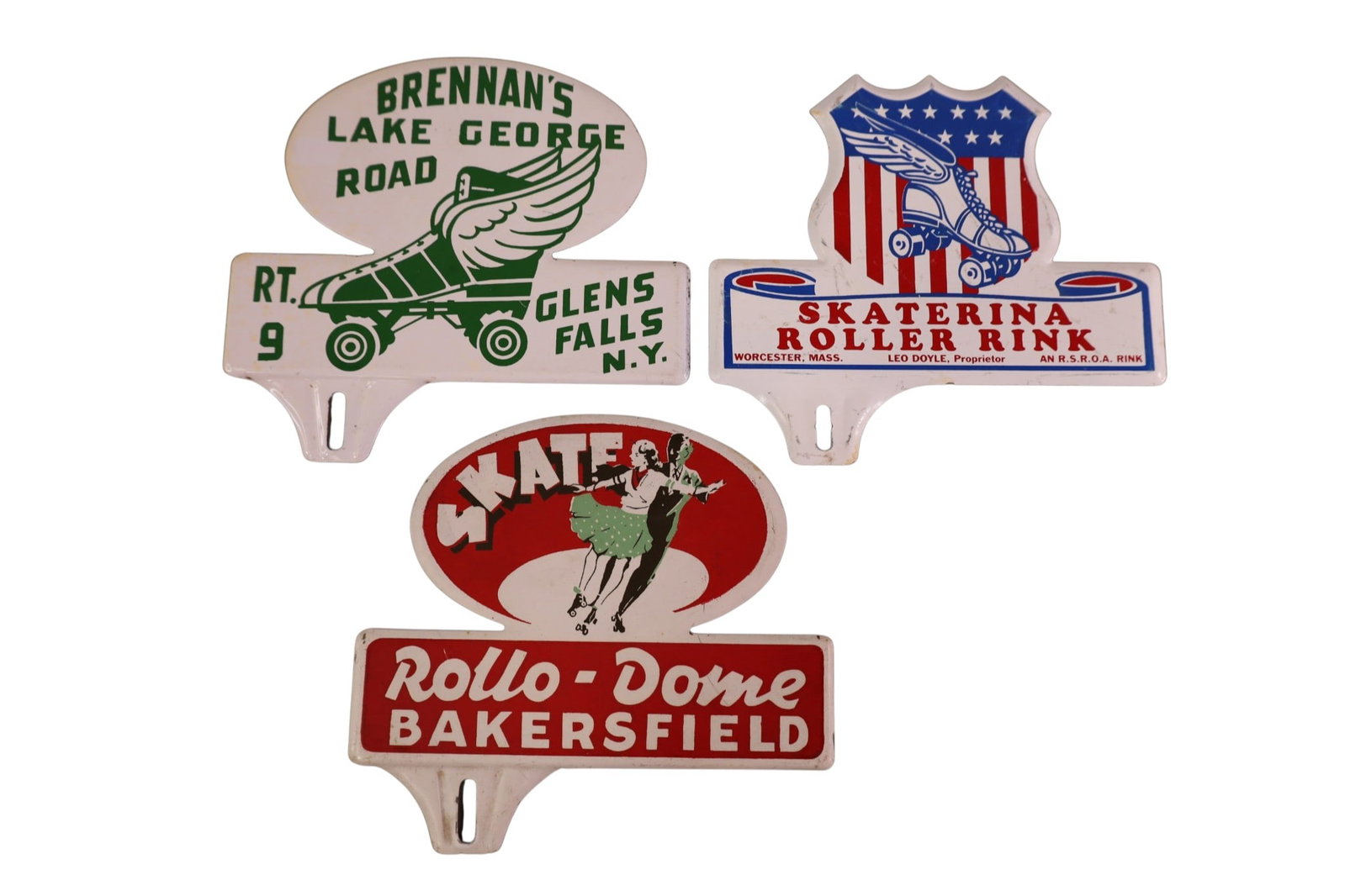 3 SKATING RINK LICENSE PLATE TOPPERS (1 of 2)
