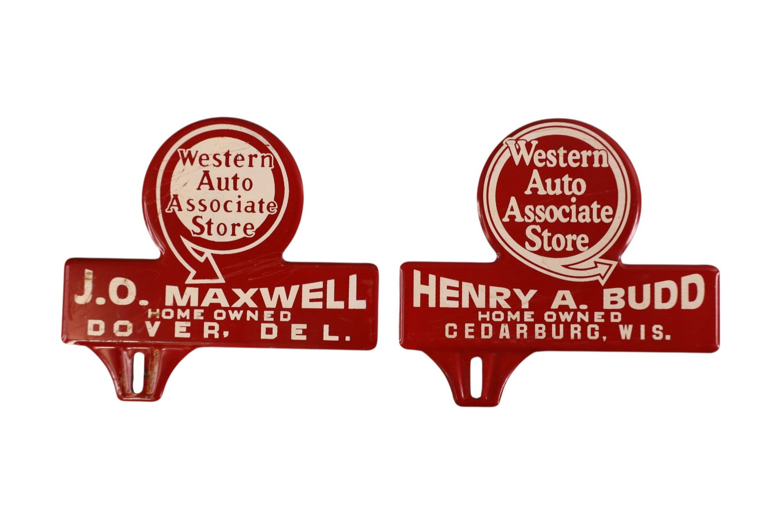 2 WESTERN AUTO LICENSE PLATE TOPPERS (1 of 2)