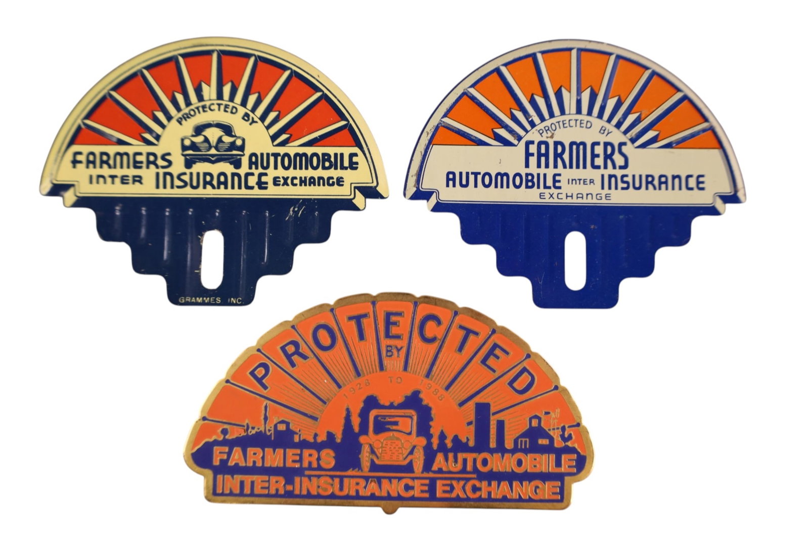 3 FARMERS INSURANCE LICENSE PLATE TOPPERS (1 of 2)