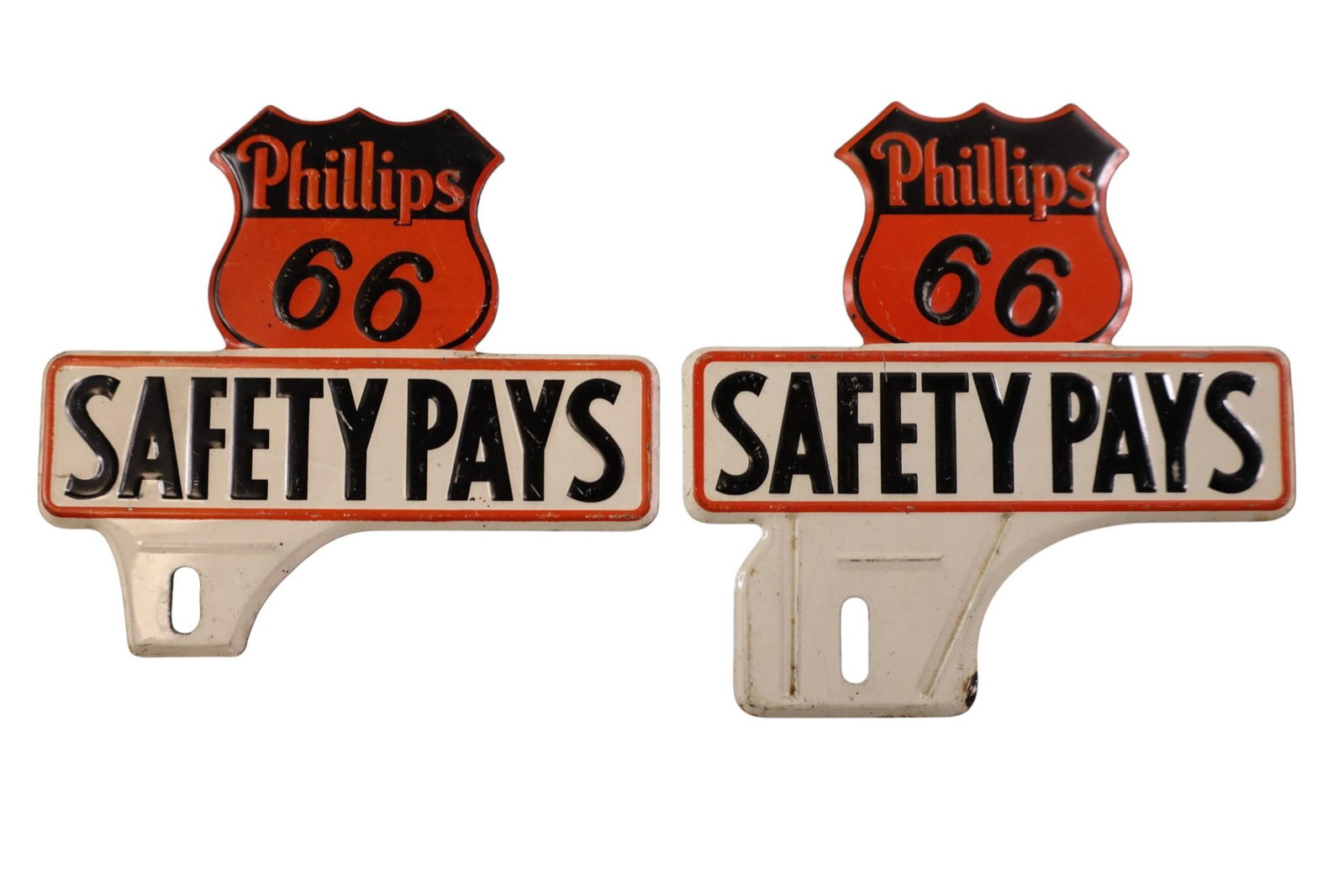 2 PHILLIPS 66 LICENSE PLATE TOPPERS (1 of 2)