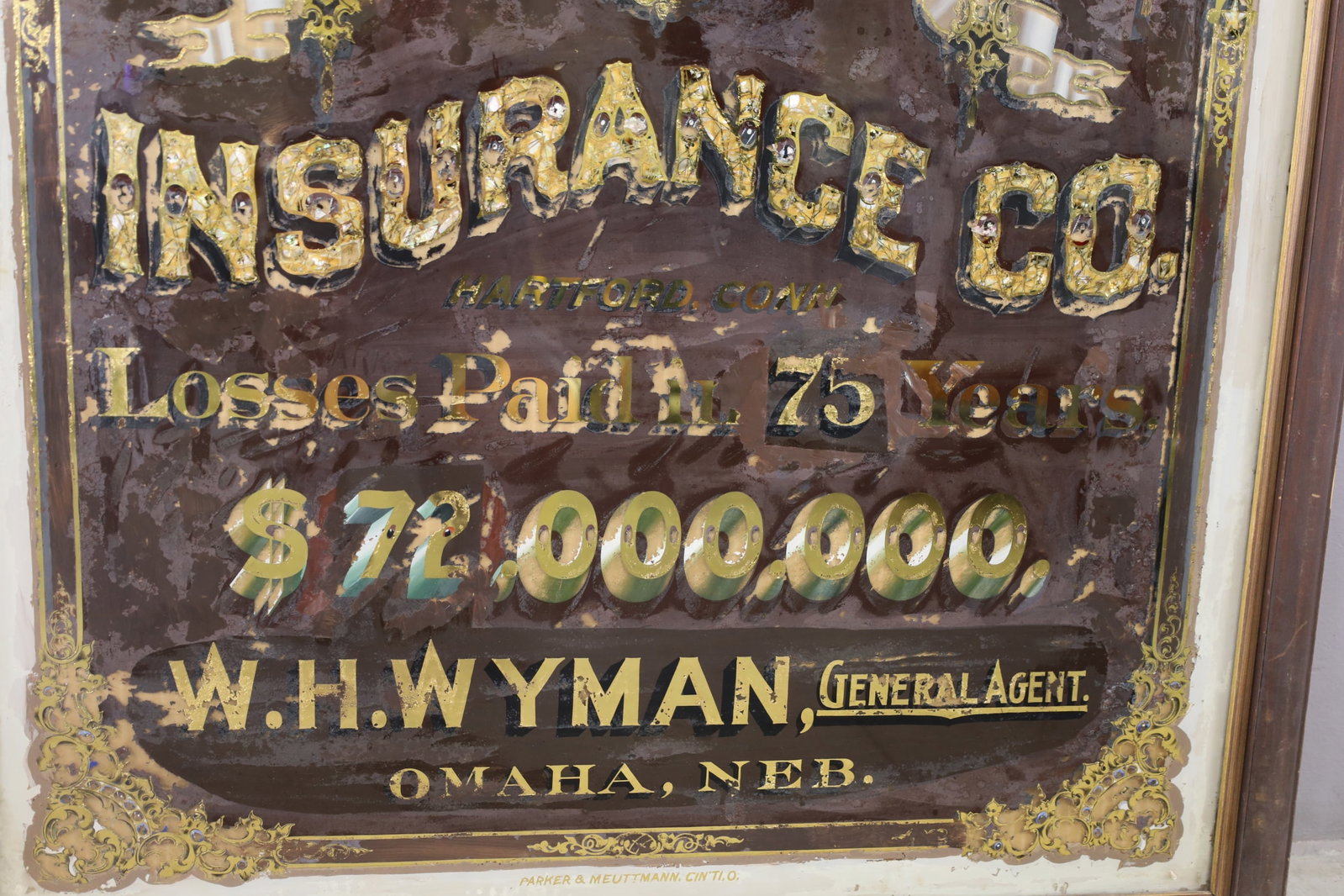 AETNA INSURANCE REVERSE PAINTED AD - 3