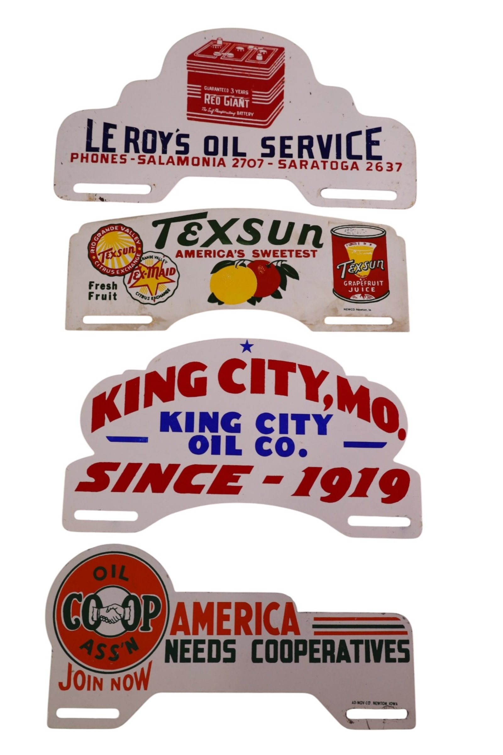 4 LICENSE PLATE TOPPERS (1 of 2)