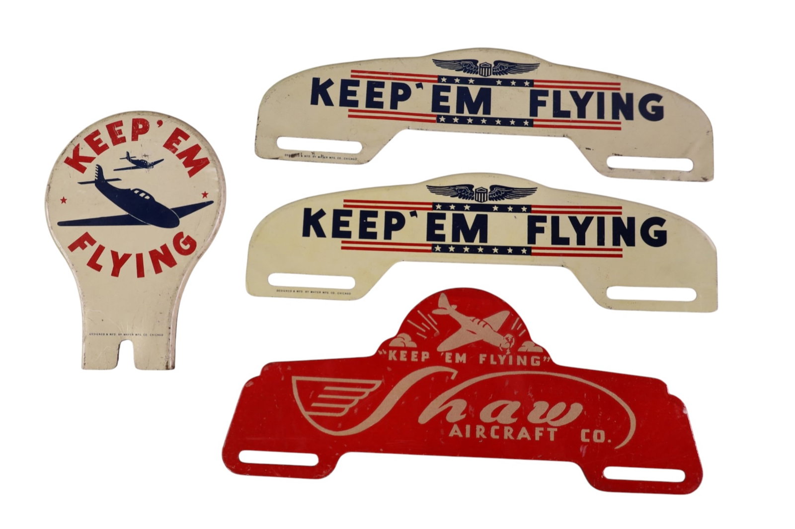 4 AIRPLANE LICENSE PLATE TOPPERS (1 of 2)