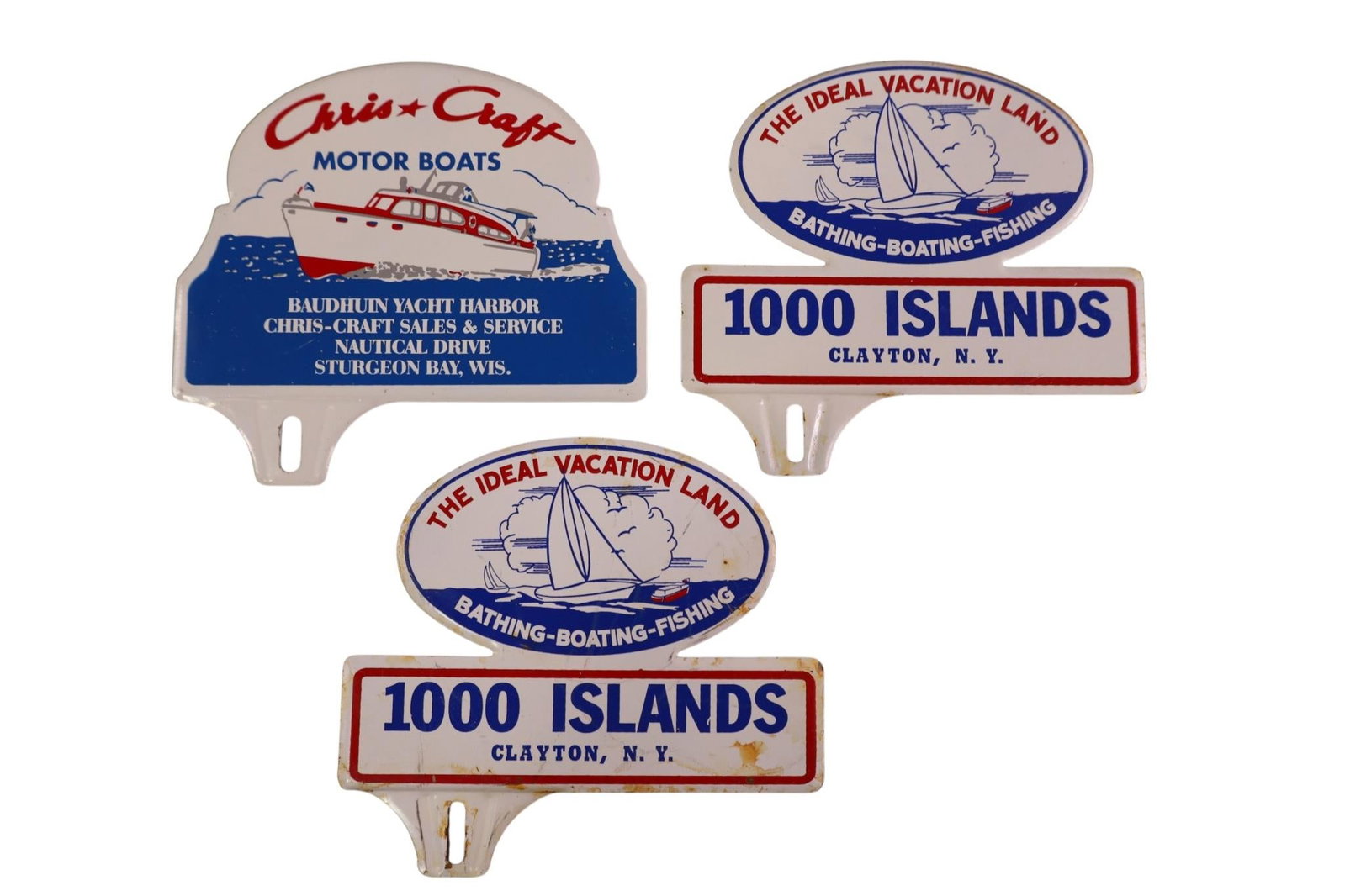 3 BOAT LICENSE PLATE TOPPERS (1 of 2)