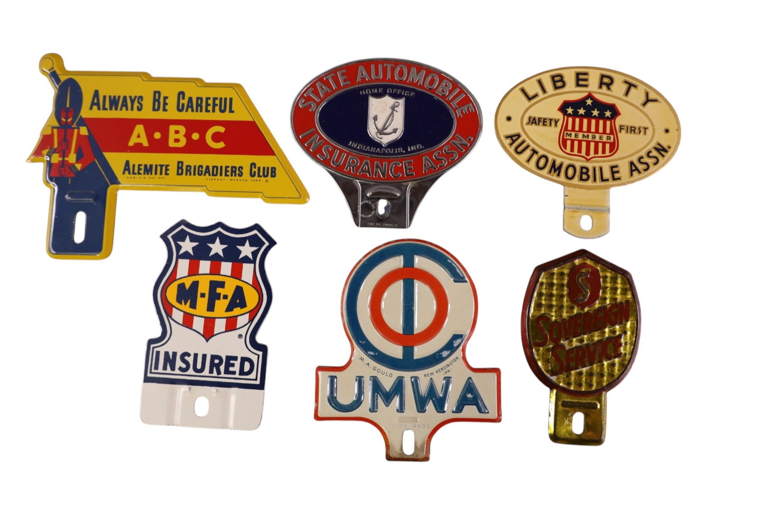 6 LICENSE PLATE TOPPERS: UMWA, LIBERTY, AND MORE