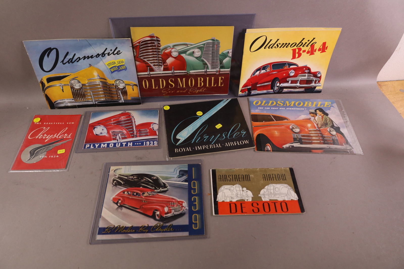 10 CAR BROCHURES: 10 VINTAGE CAR BROCHURES 1936 CHRYSLER, 1939 CHRYSLER AND MORE