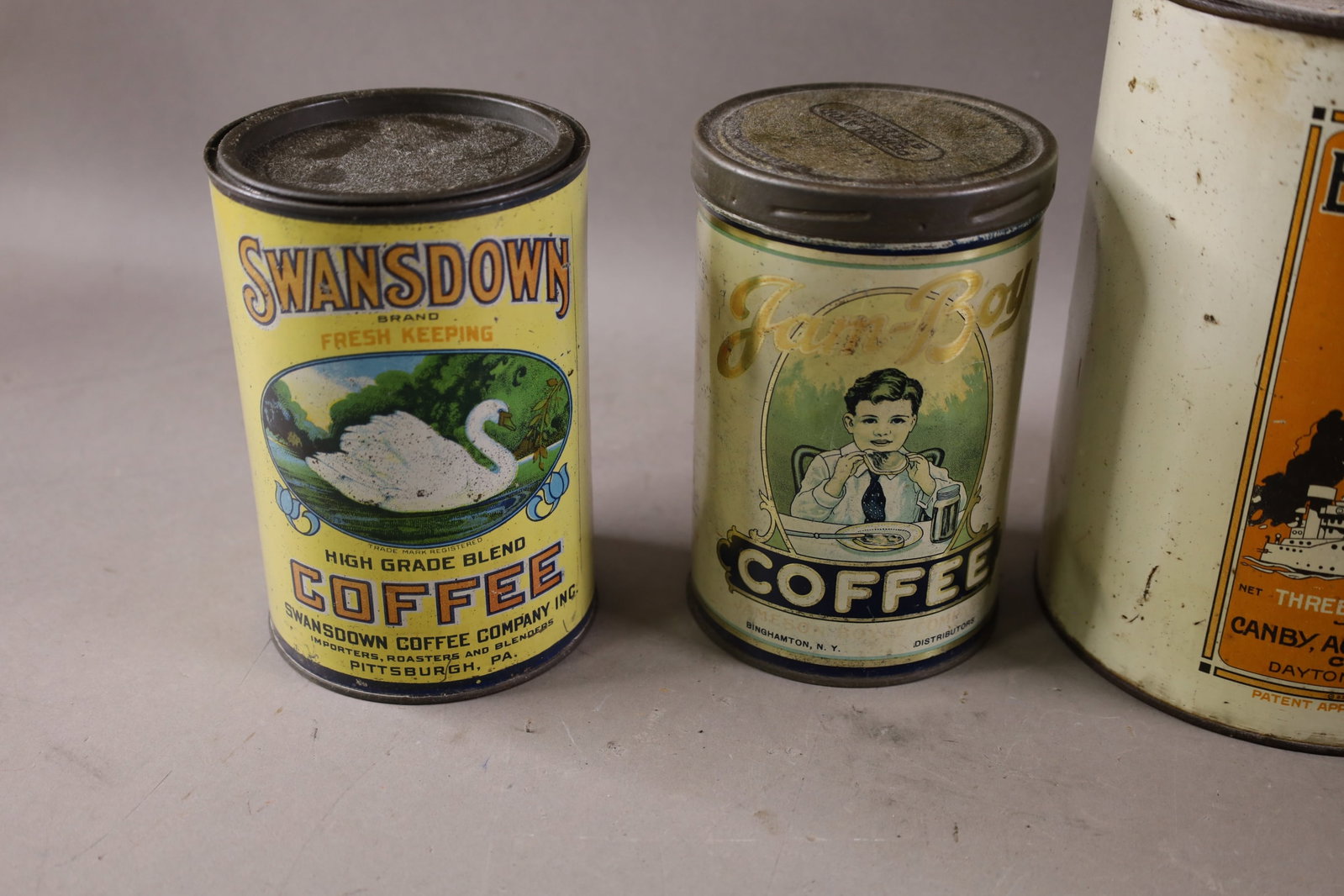 5 COFFEE TINS - 2