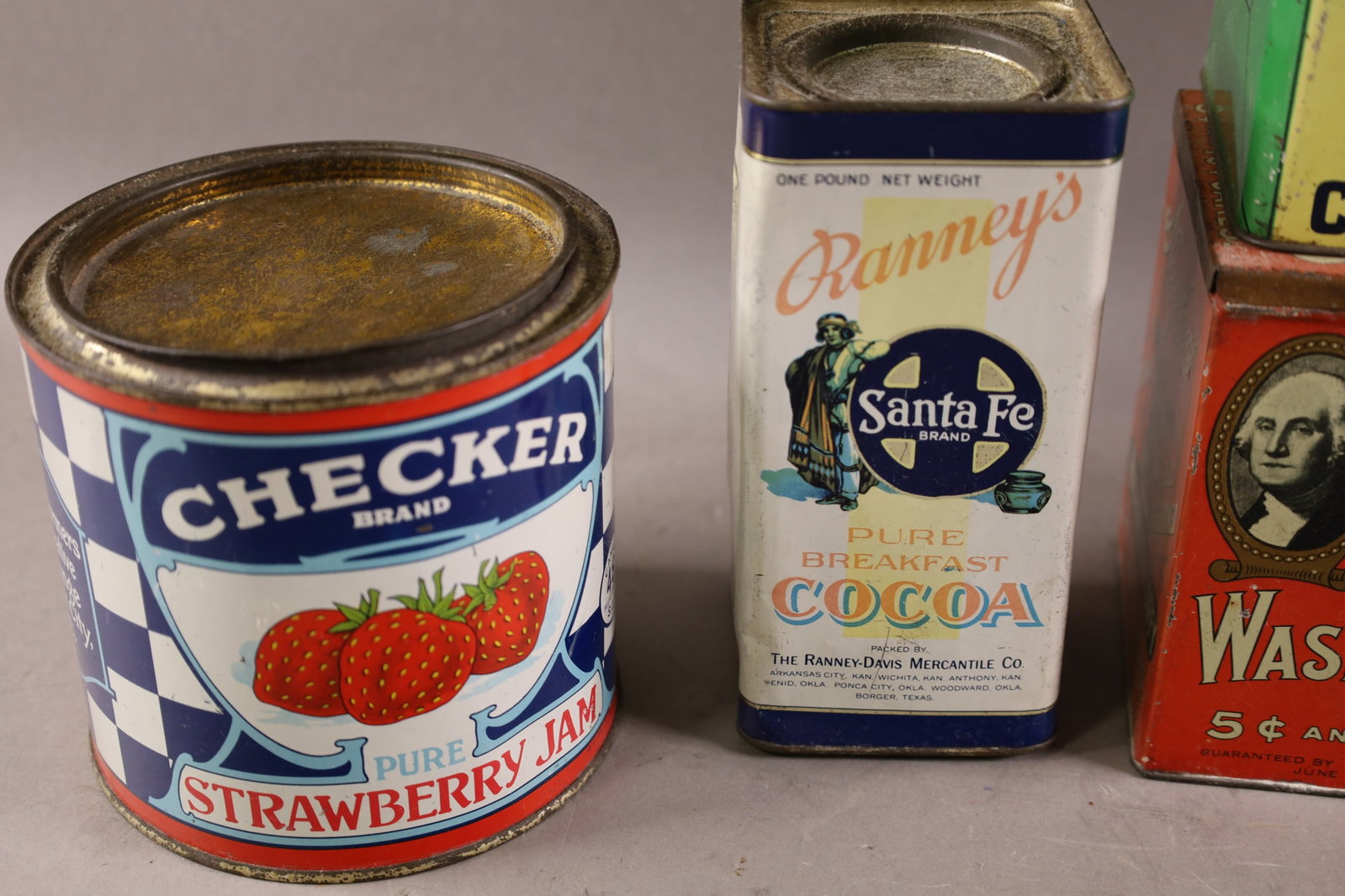 6 ADVERTISING TINS - 2